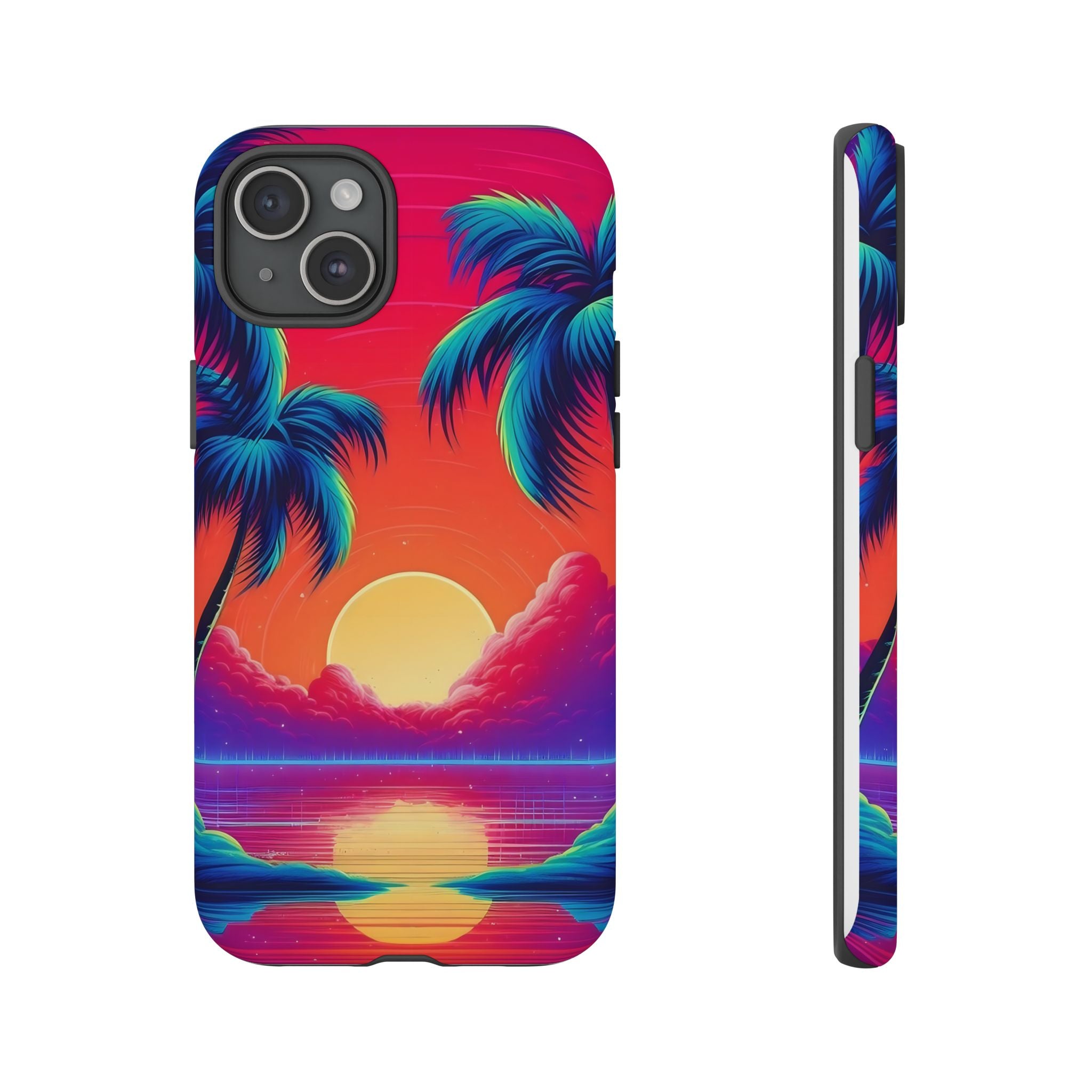 Sunset Palm Hexagon iPhone Case - Rugged