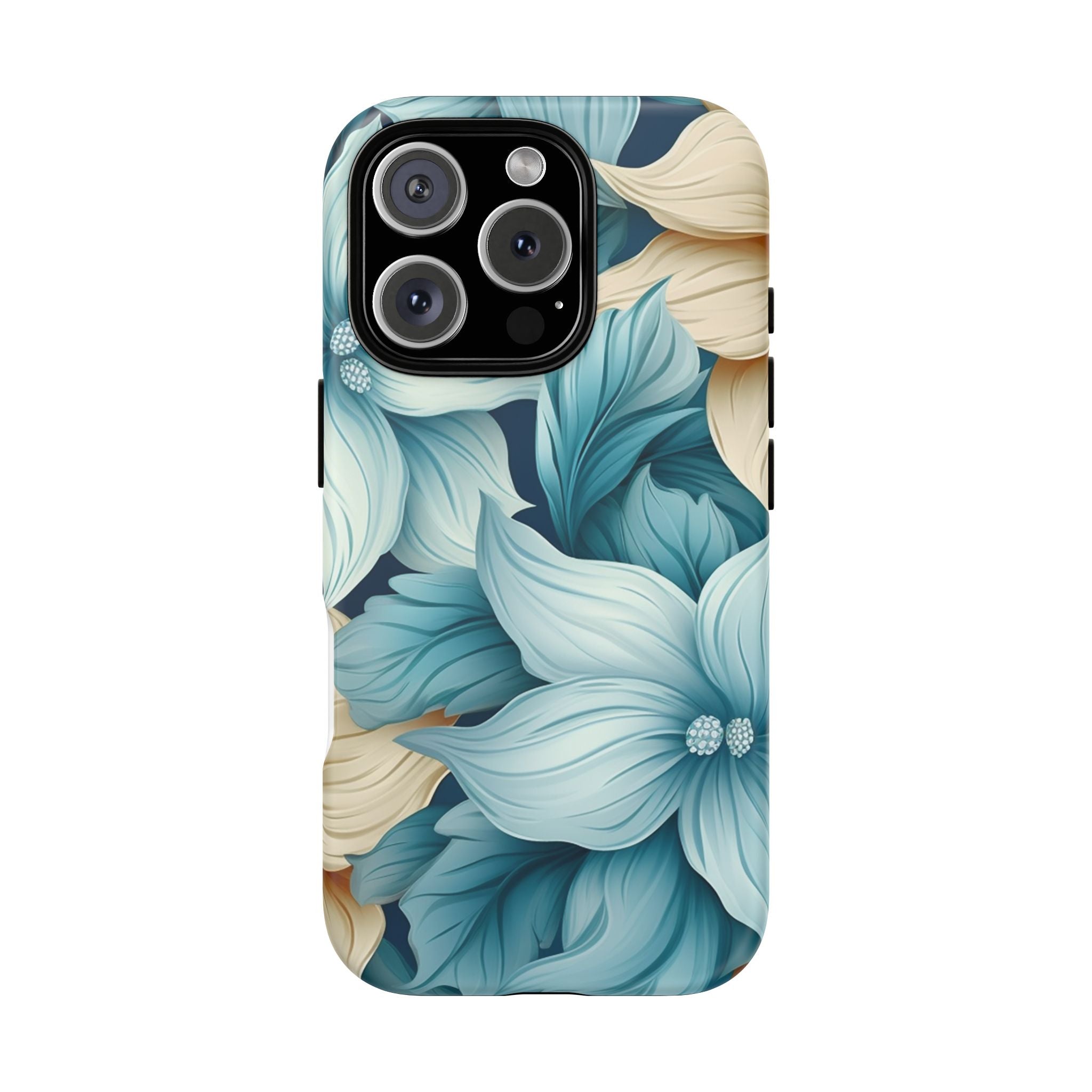 Teal Floral Hexagon iPhone Case - Rugged