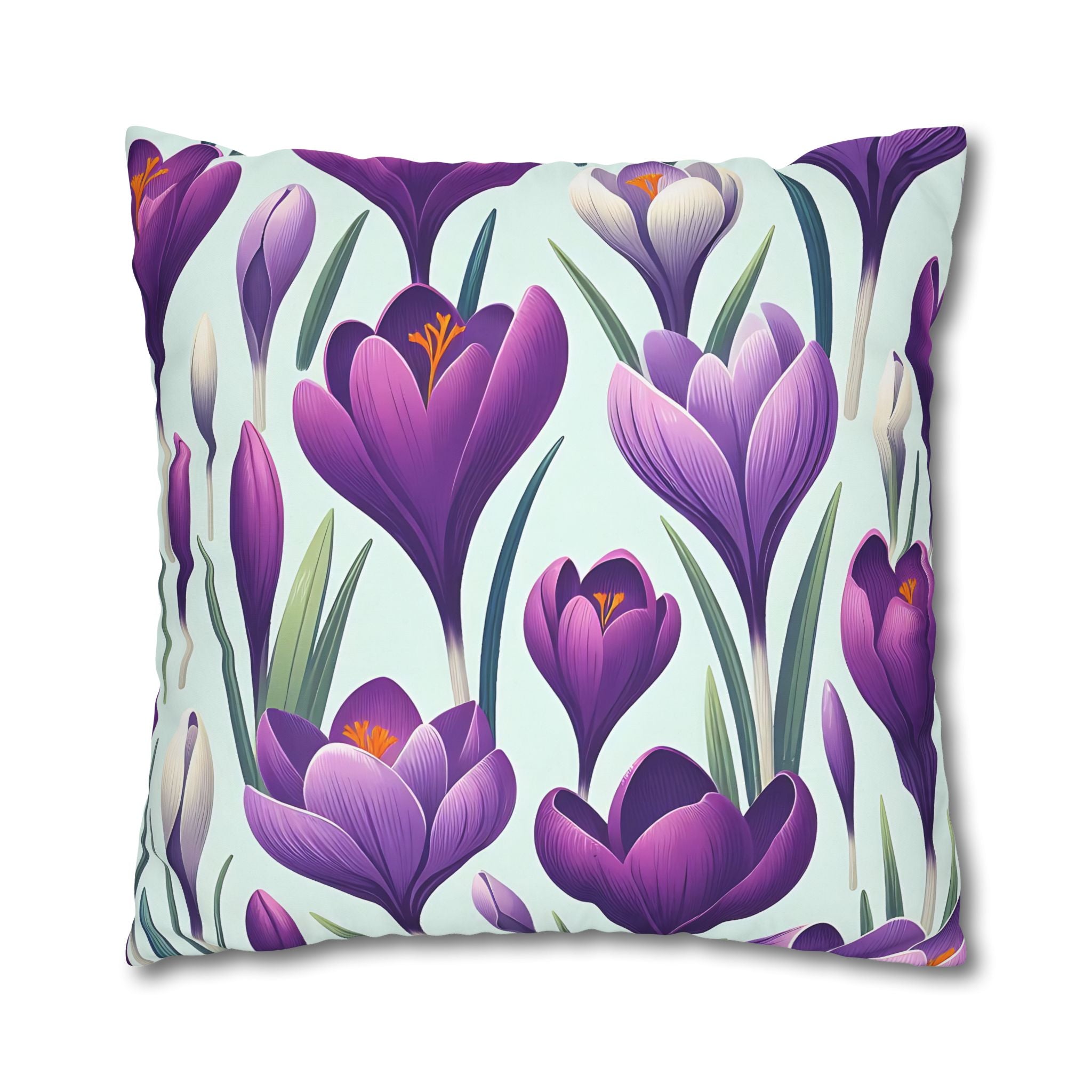 Purple Crocus Flower Pillowcase