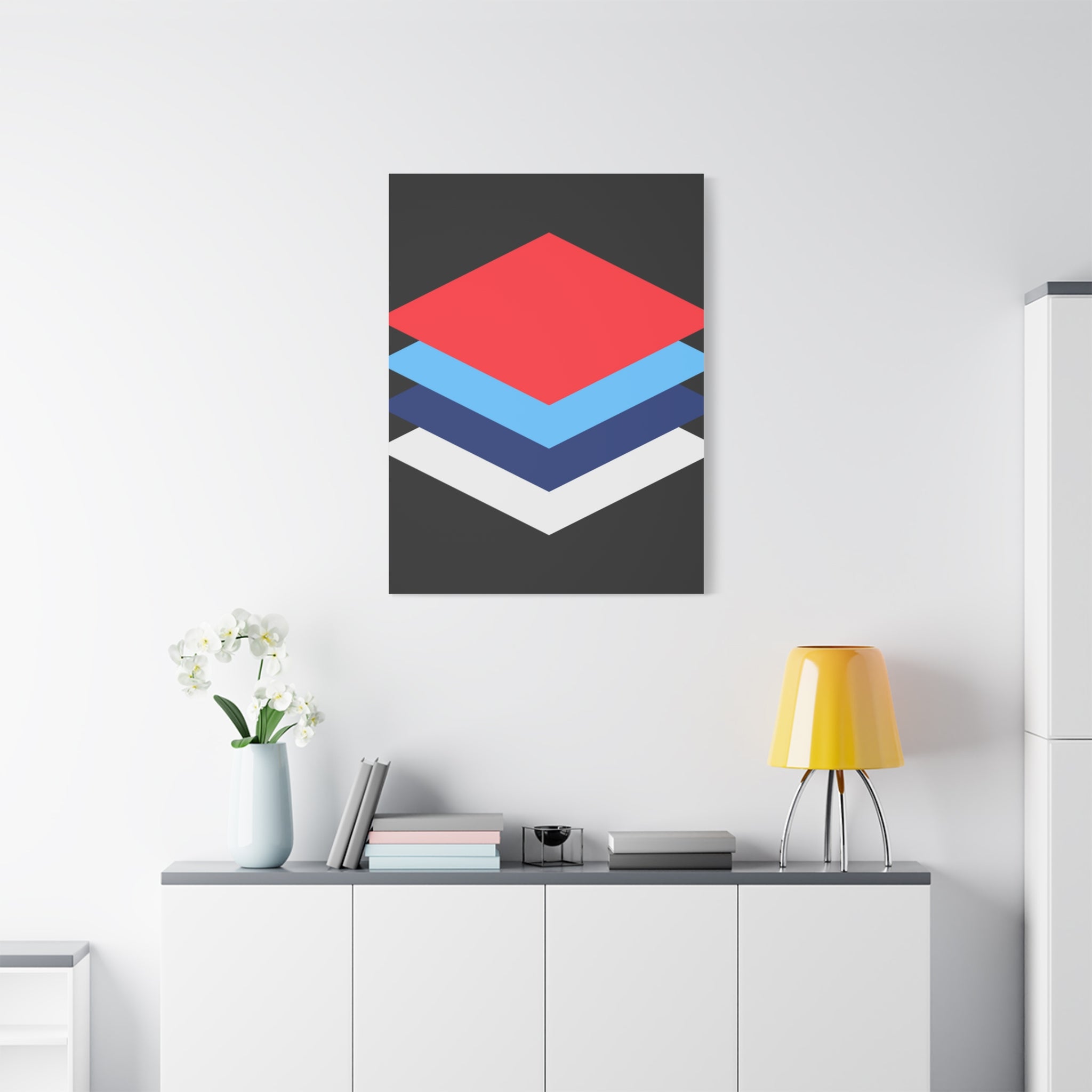 Layered Diamonds Matte Canvas Art Print