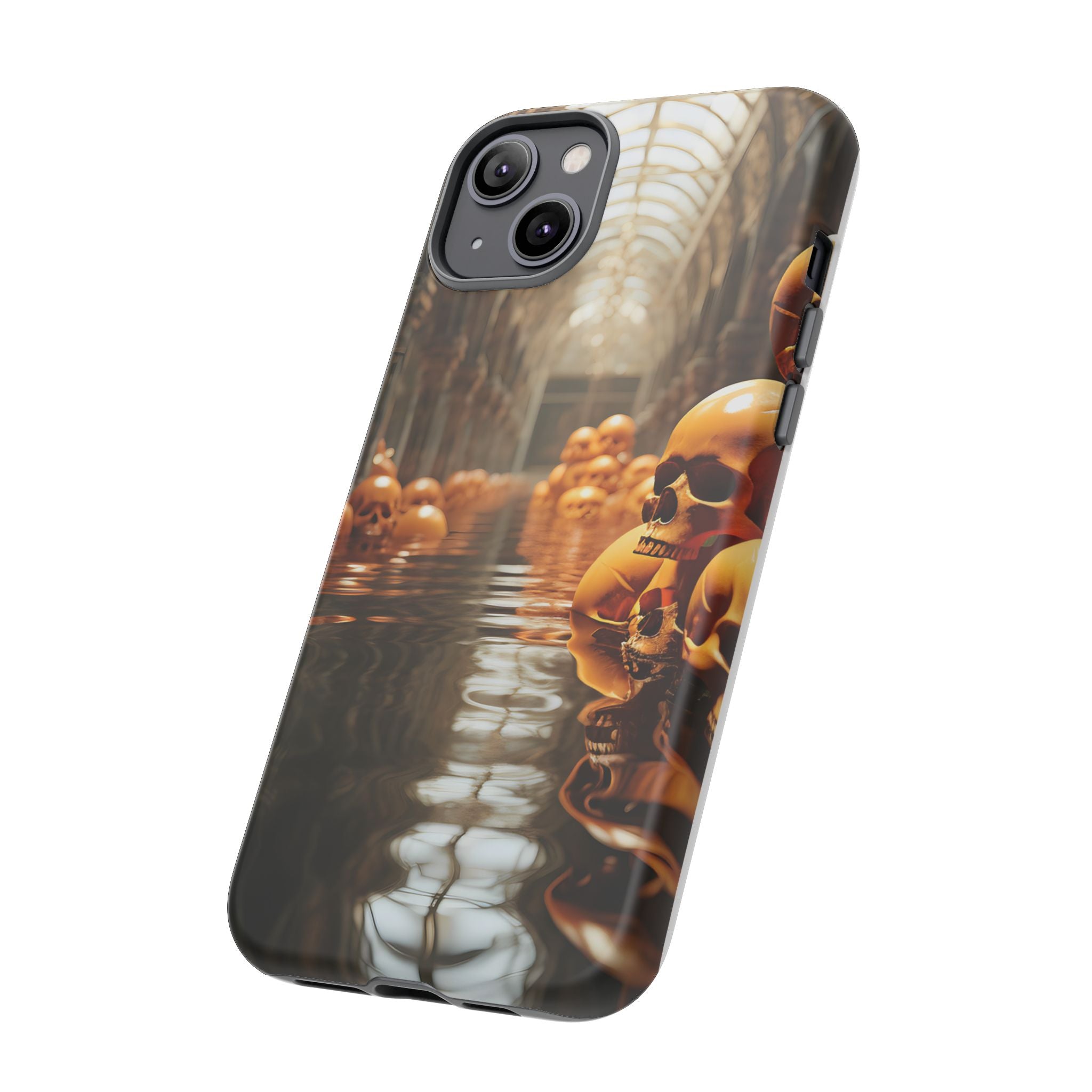 Gothic Skull Water Hexagon iPhone Case