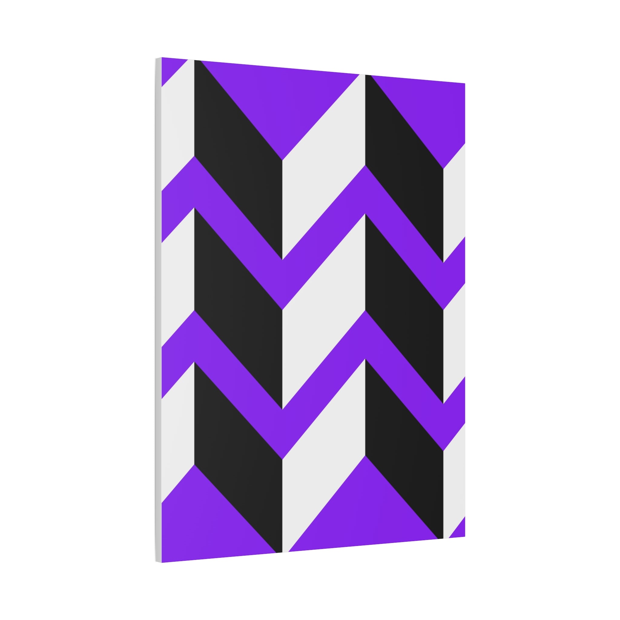 Purple Geometric Wave Canvas Art