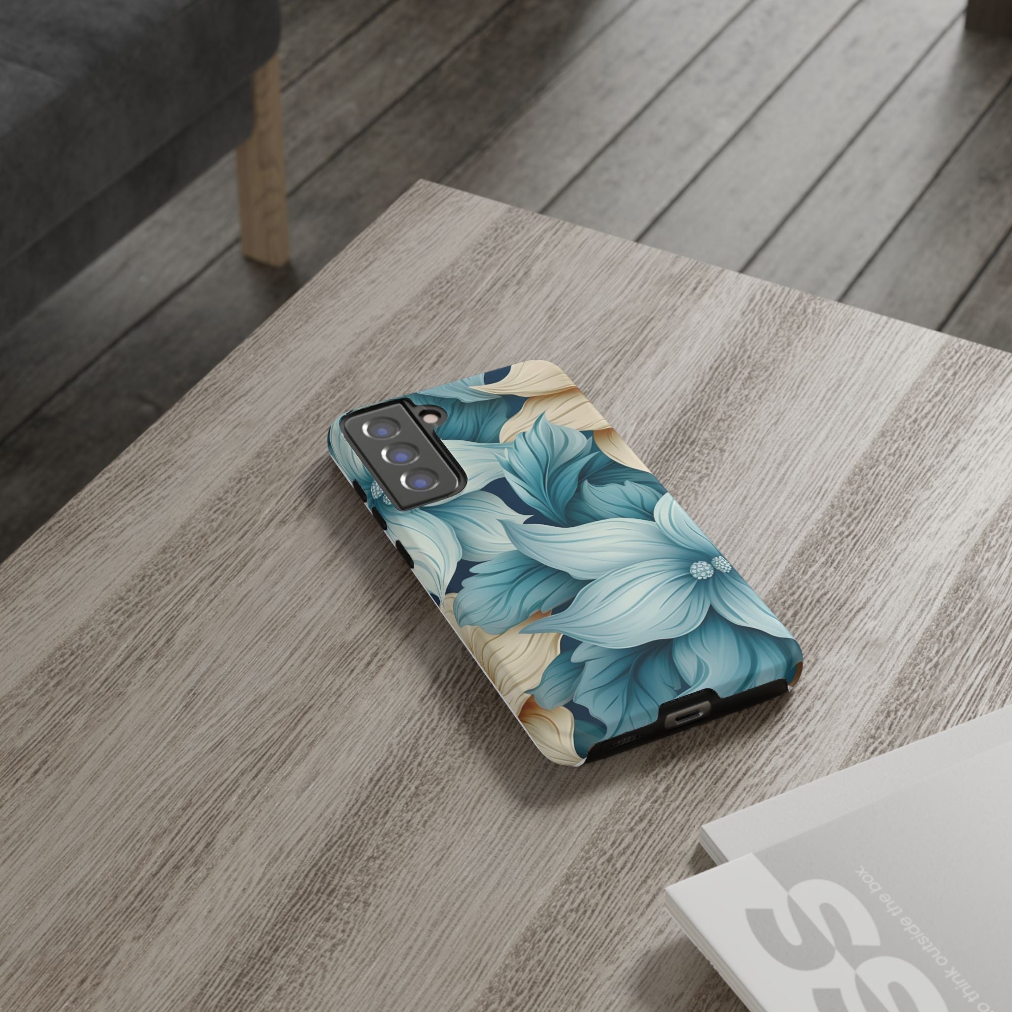 Teal Floral Samsung Phone Case