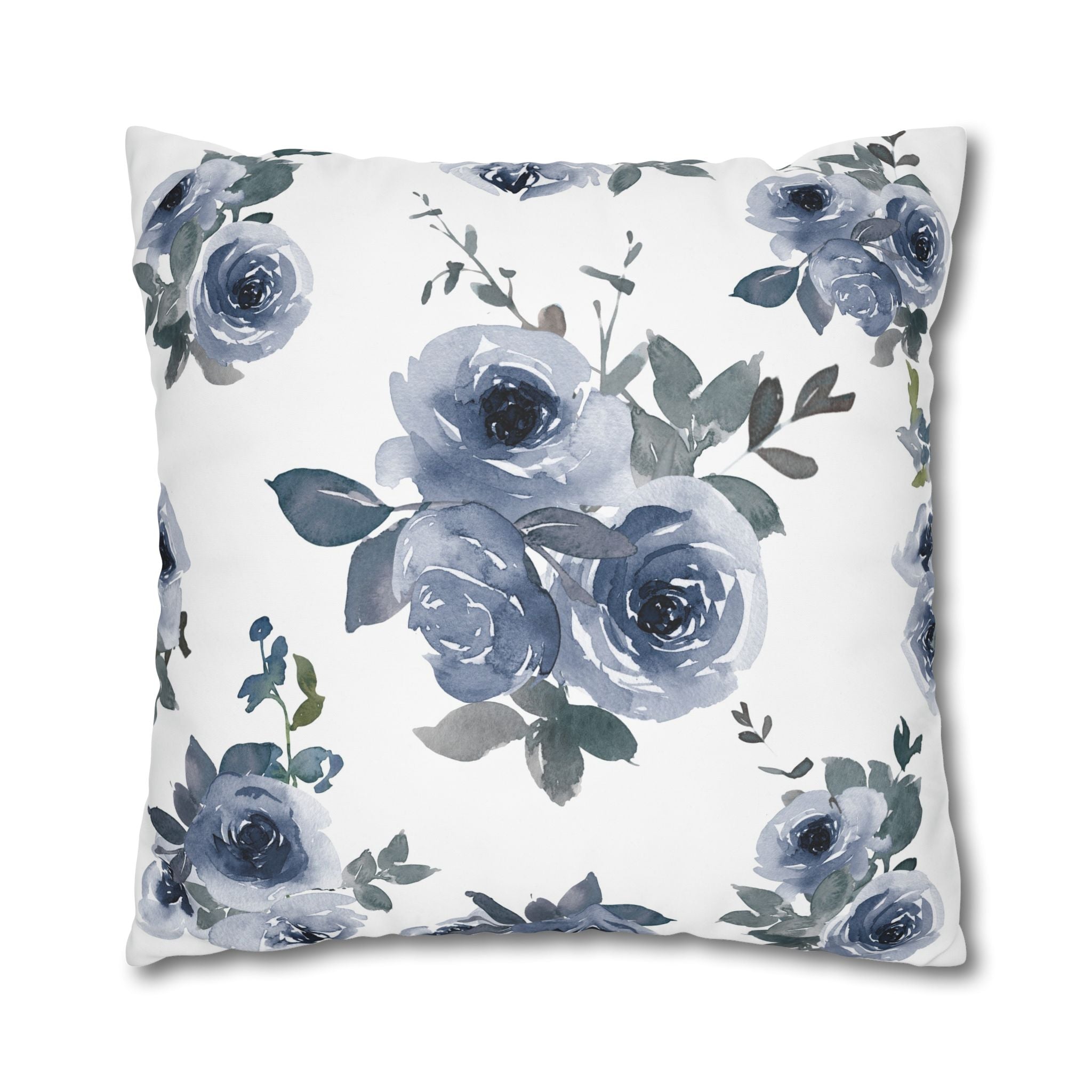 Blue Rose Watercolor Pillowcase