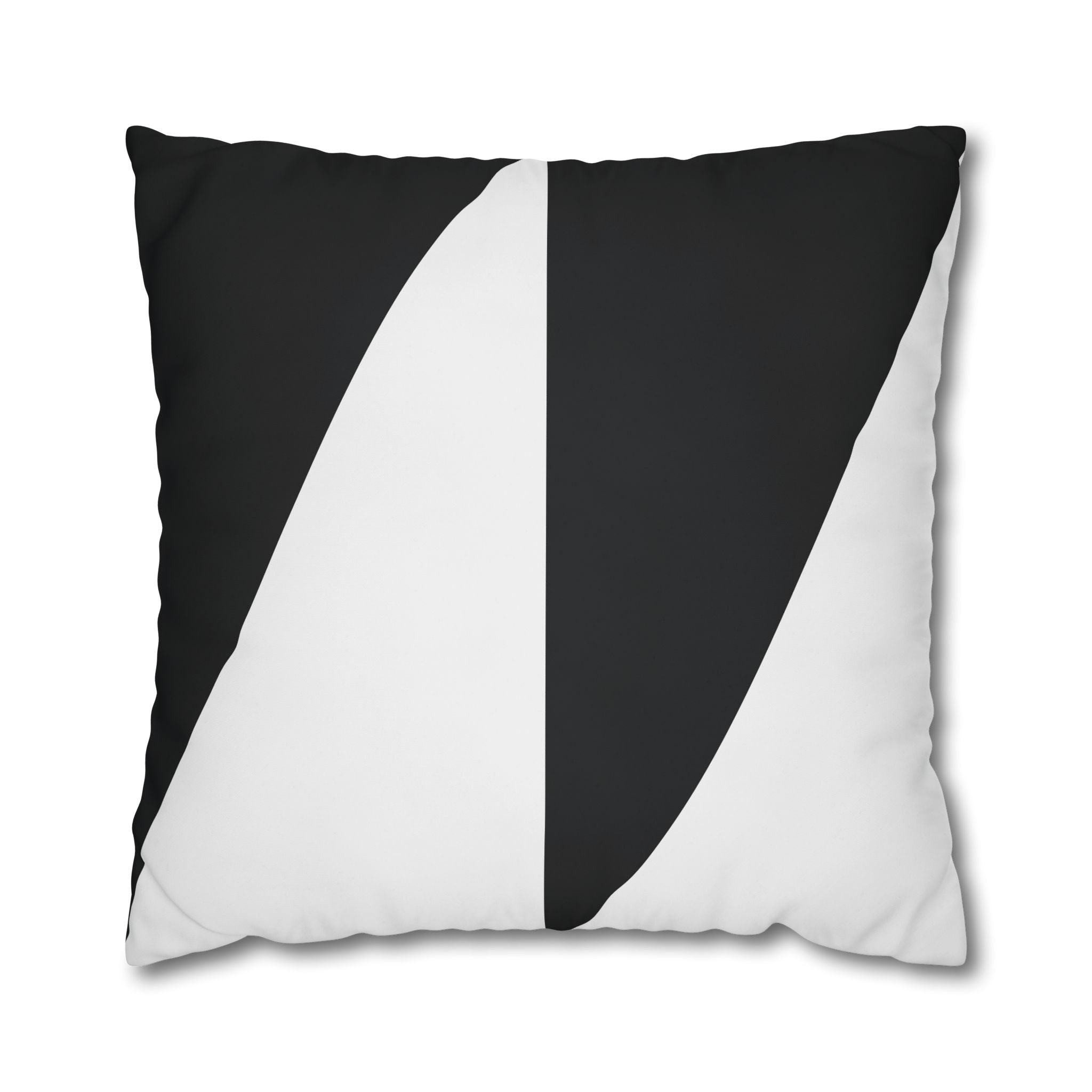 Geometric Triangle Pillowcase - Black & White