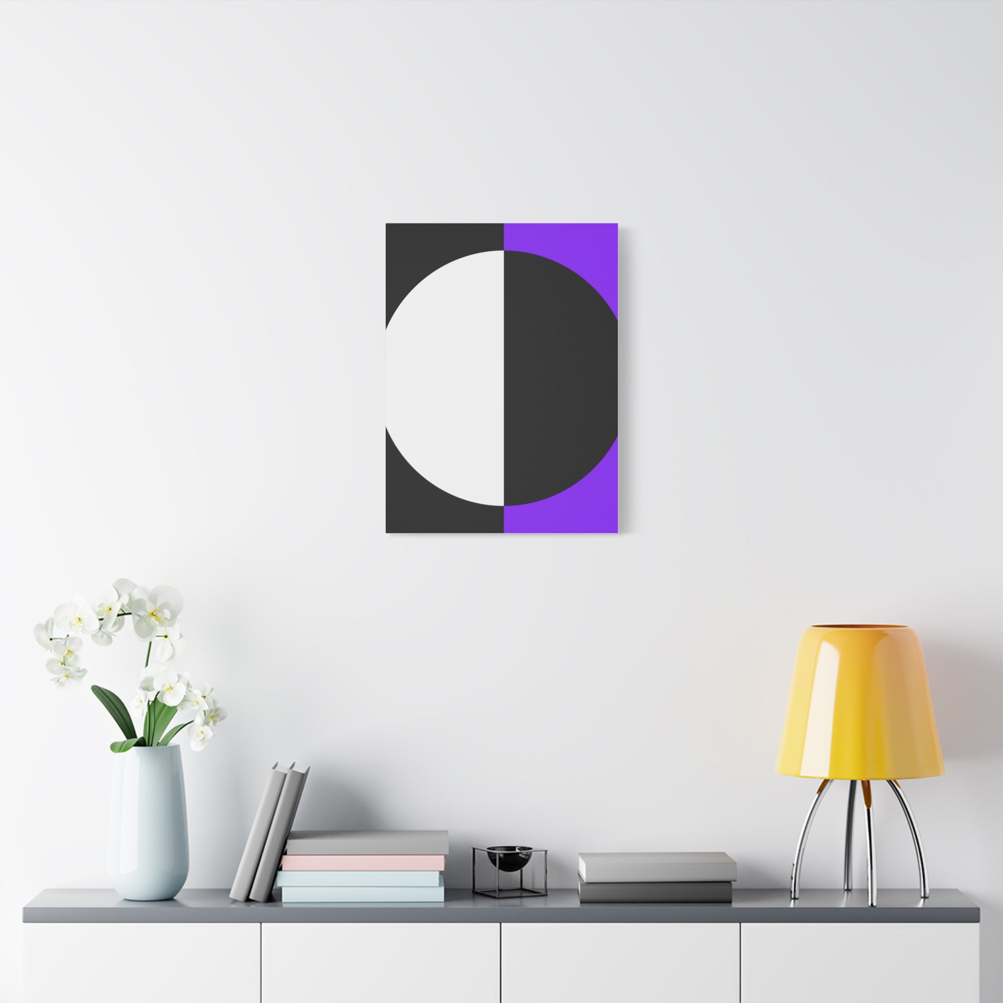 Abstract Purple & Black Circle Canvas Art