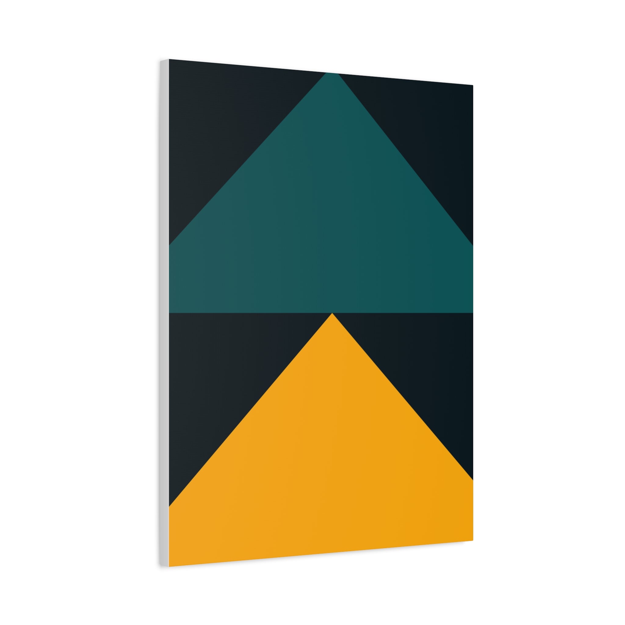 Teal & Gold Geometric Canvas Art