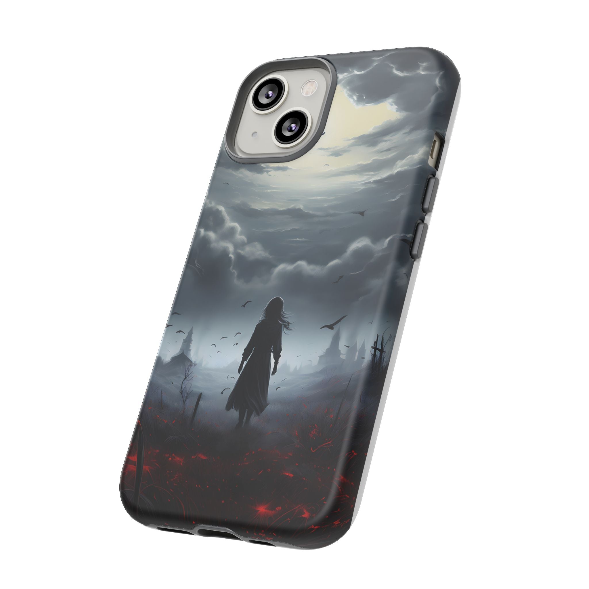 Stormy Silhouette Hexagon Stone iPhone Case