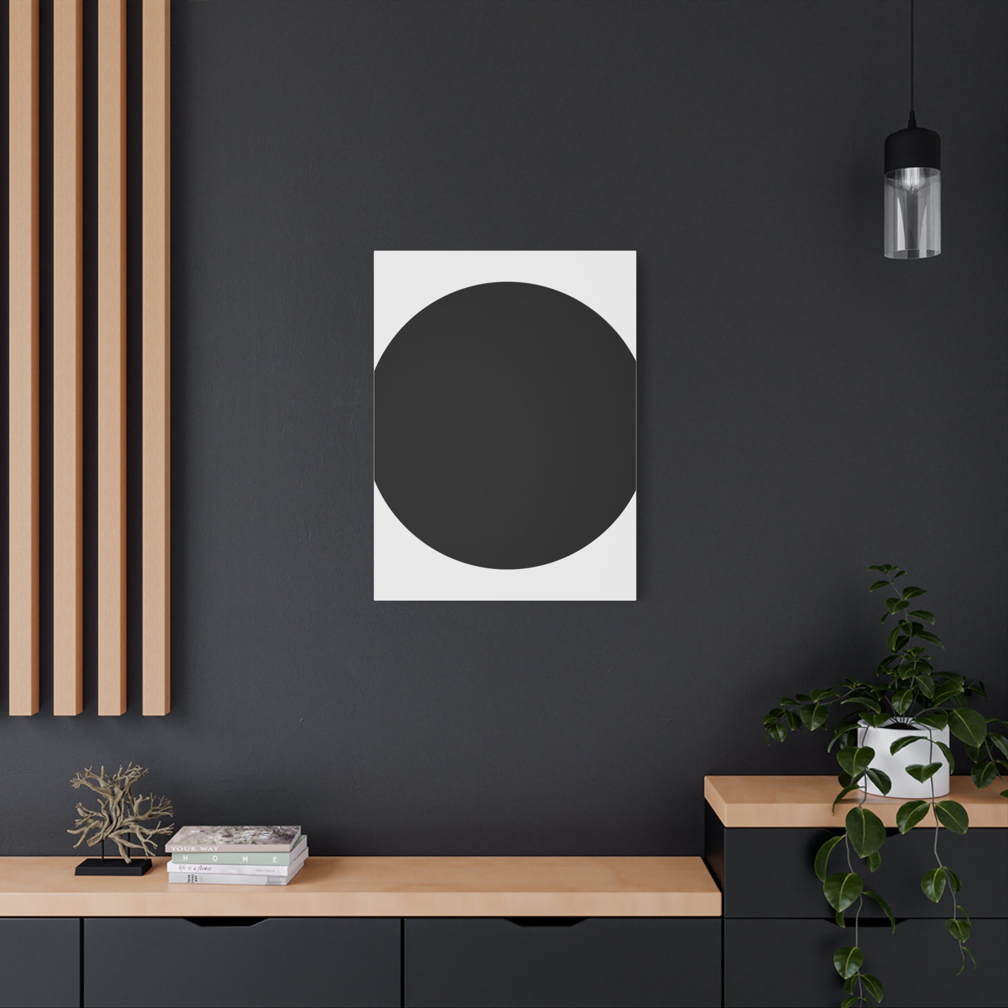 Minimalist Black Circle Canvas Art