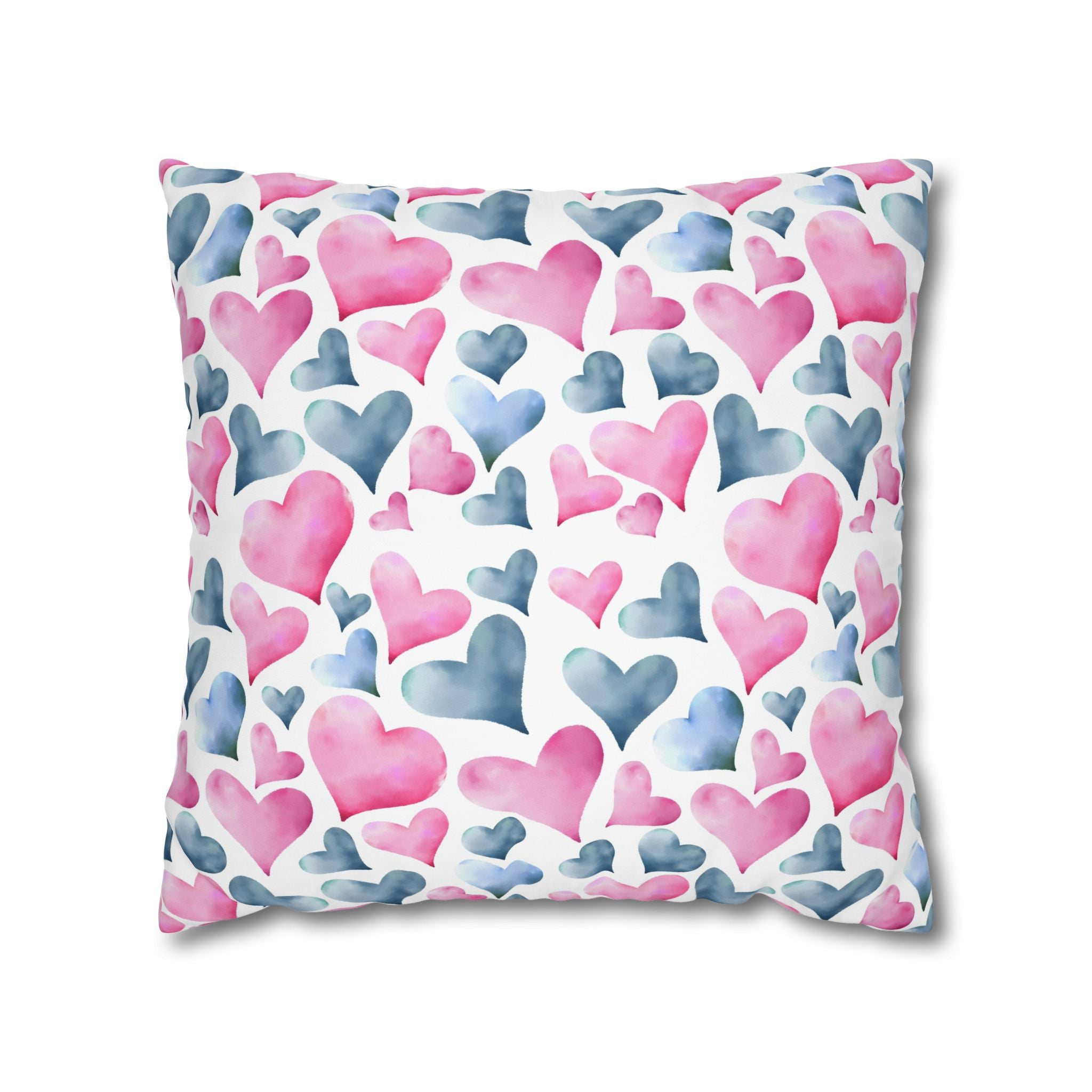 Watercolor Heart Pillowcase - Soft & Romantic