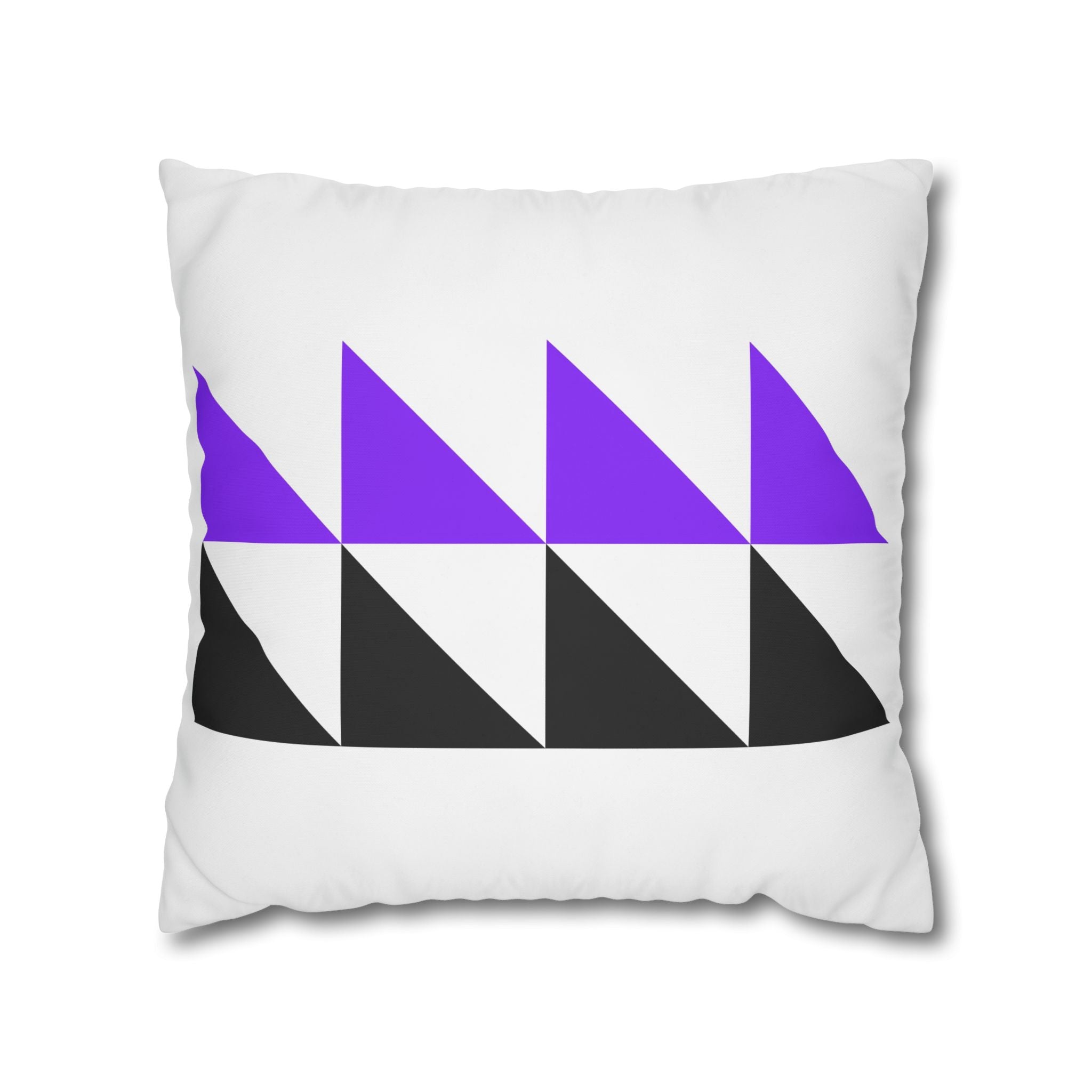 Geometric Triangle Pillowcase - Purple & Black