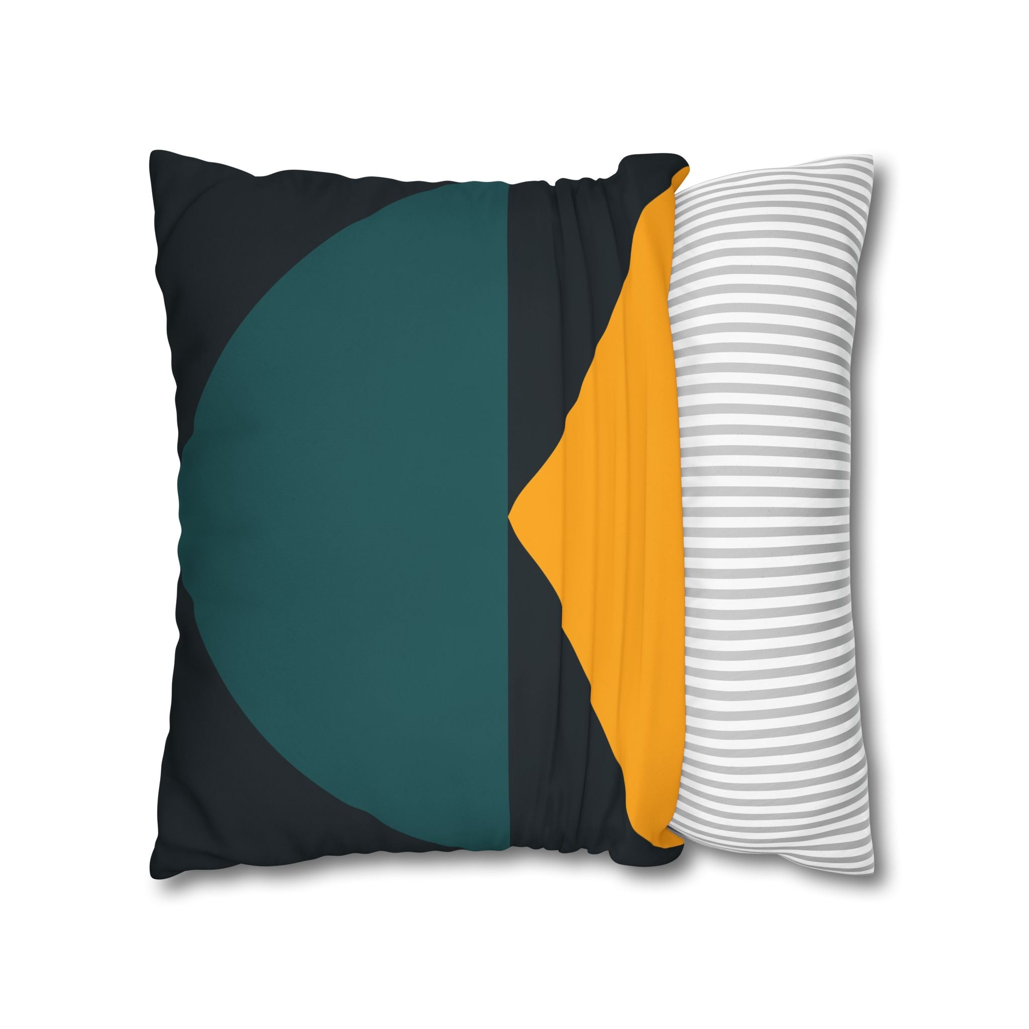 Geometric Teal & Gold Peak Pillowcase