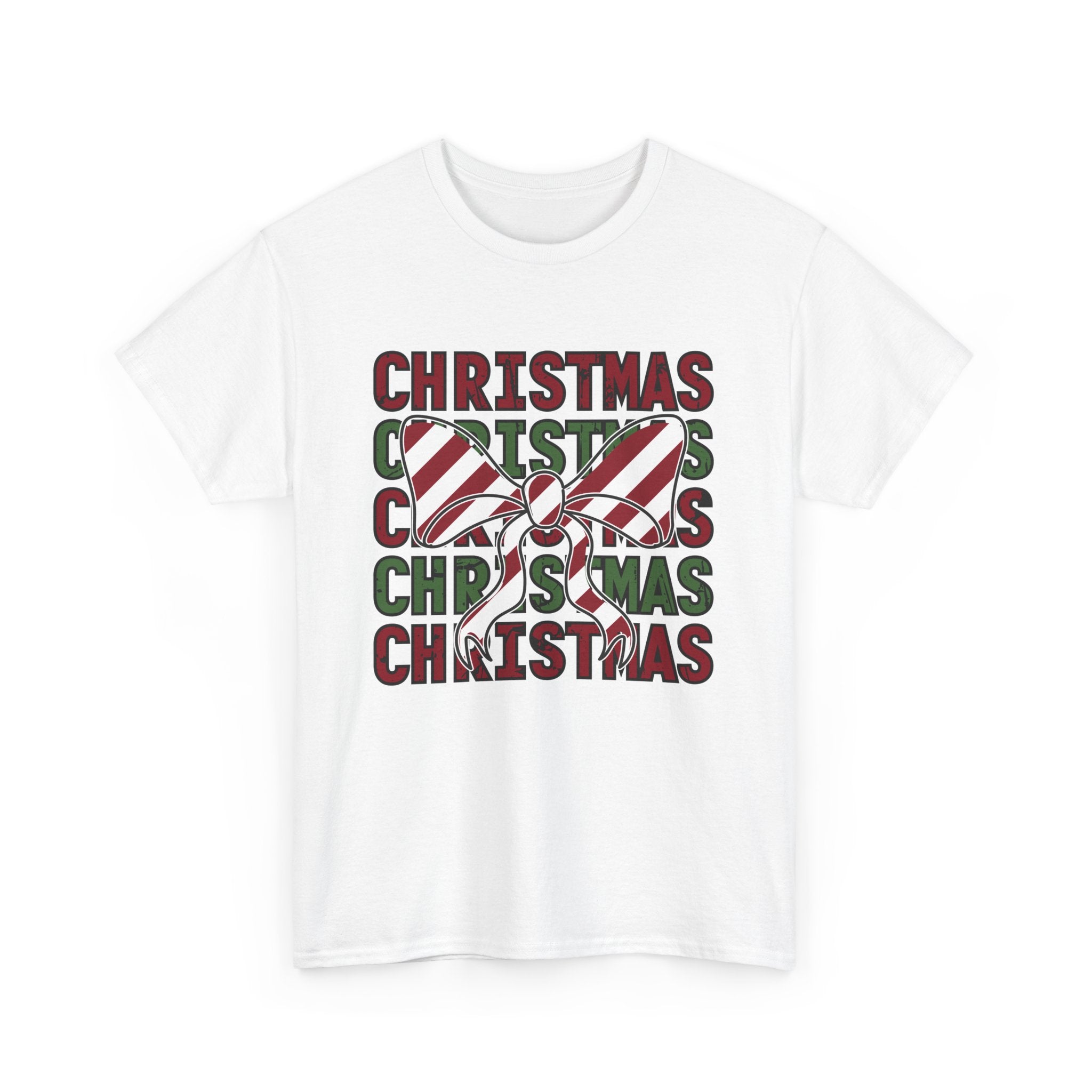 Candy Cane Bow Christmas T-Shirt