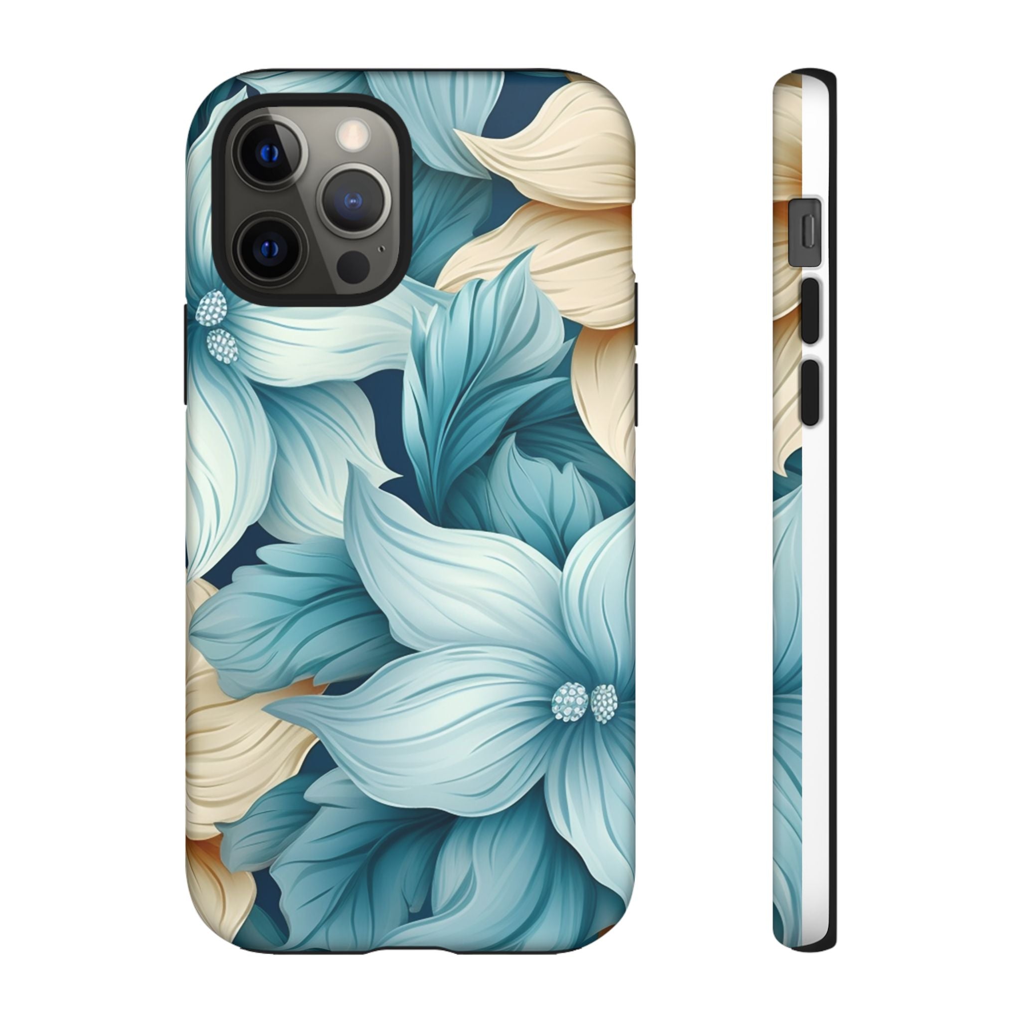 Teal Floral Hexagon iPhone Case - Rugged