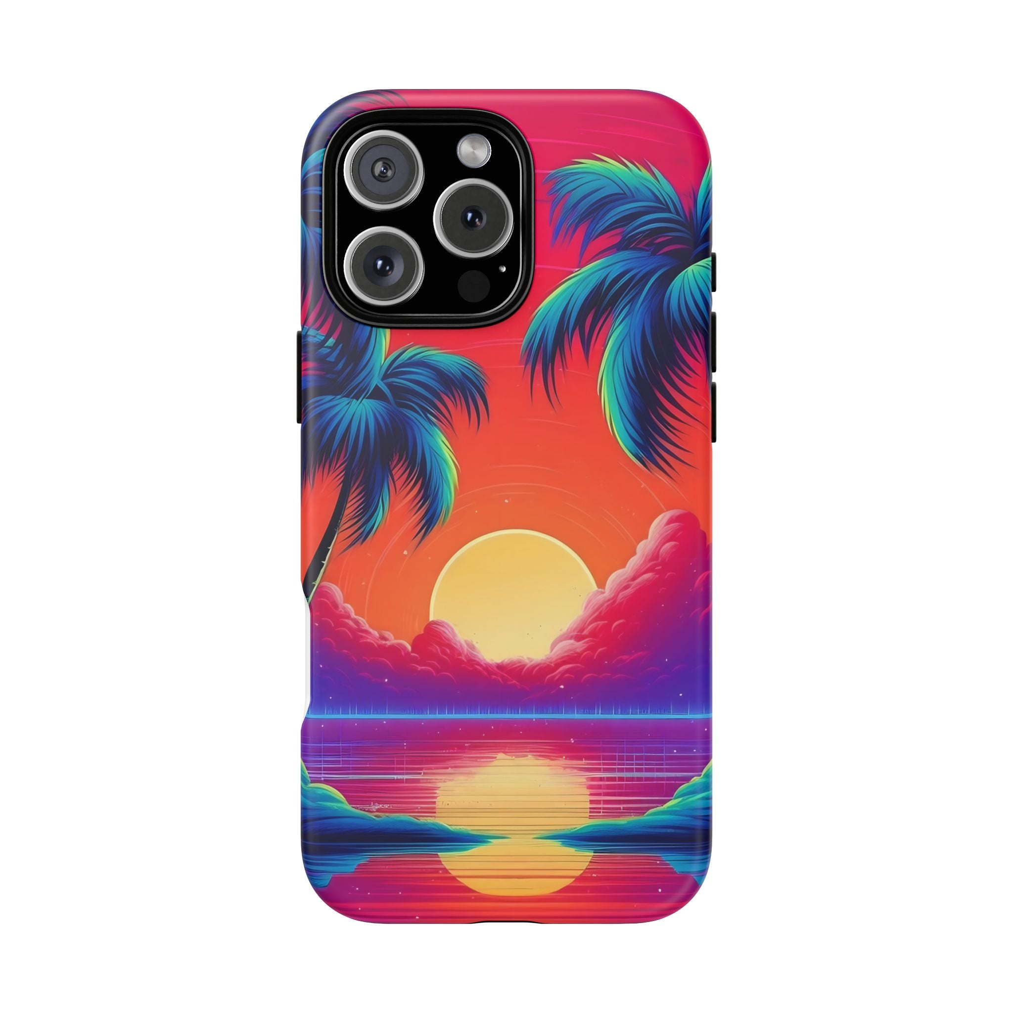 Sunset Palm Hexagon iPhone Case - Rugged