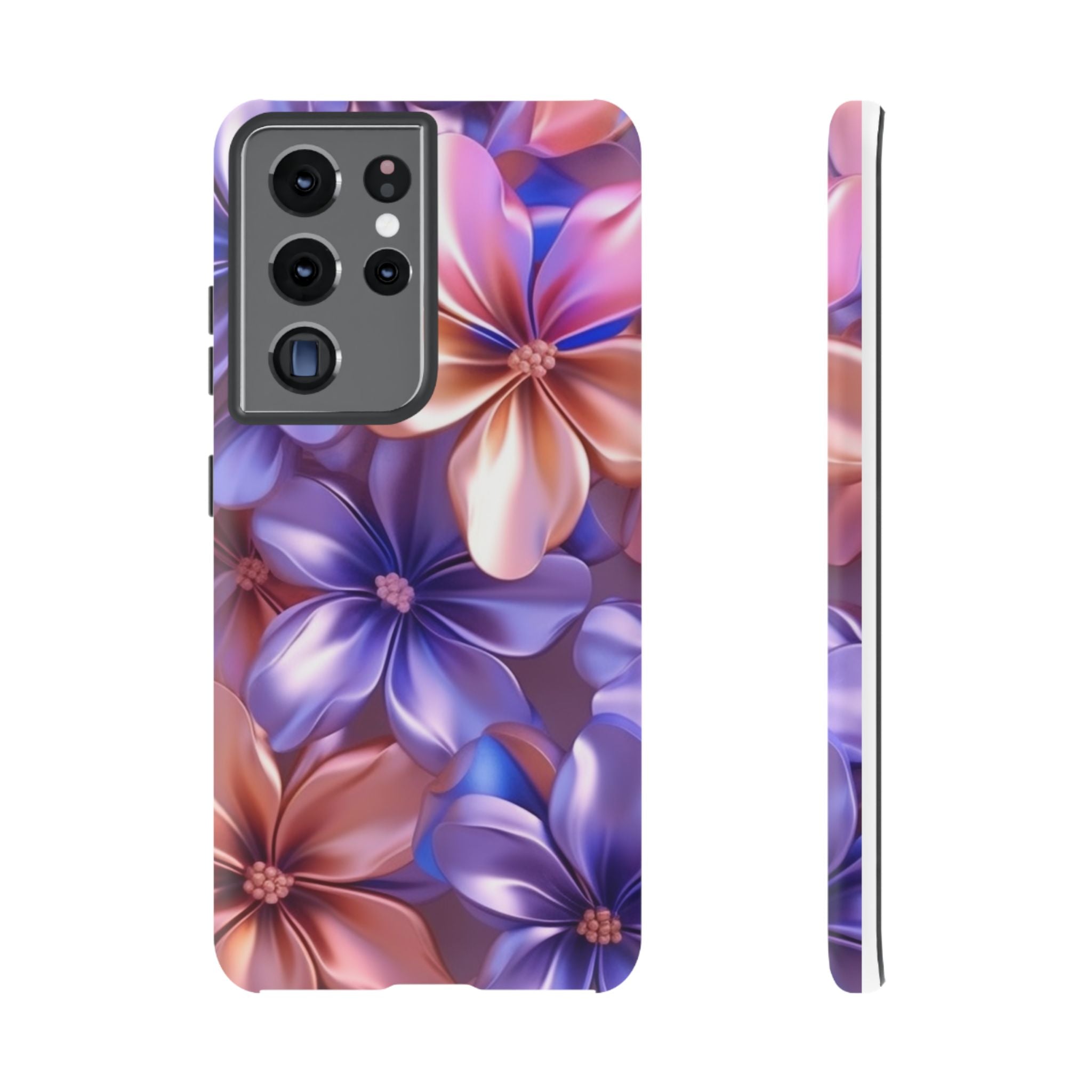 Metallic Flower Samsung Case - Rose Gold & Lavender