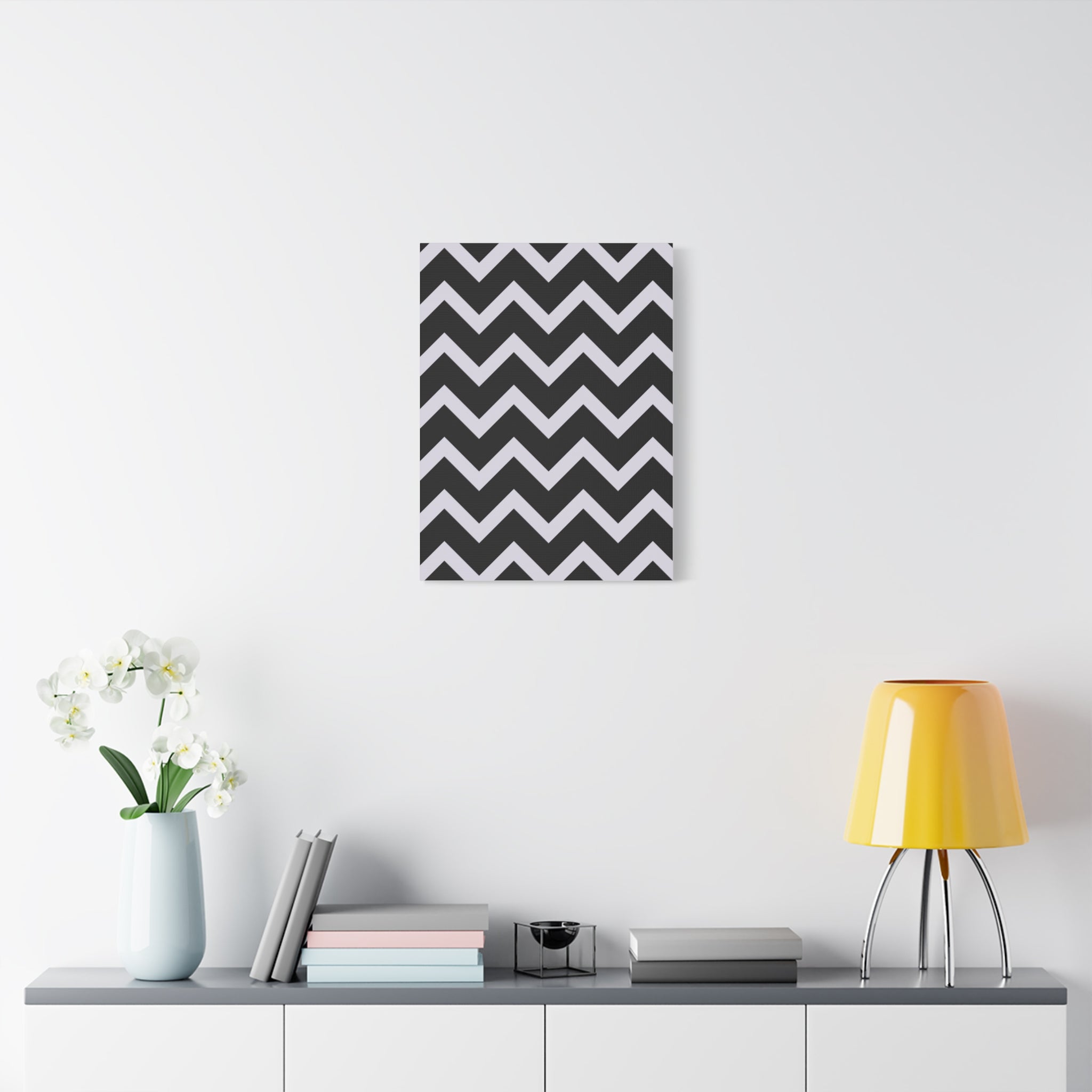 Modern Chevron Zigzag Matte Canvas Art