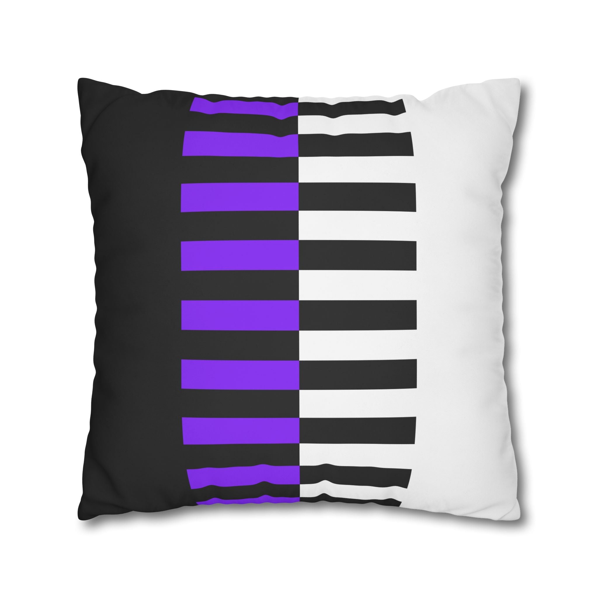 Abstract Piano Pillowcase - Purple & Black