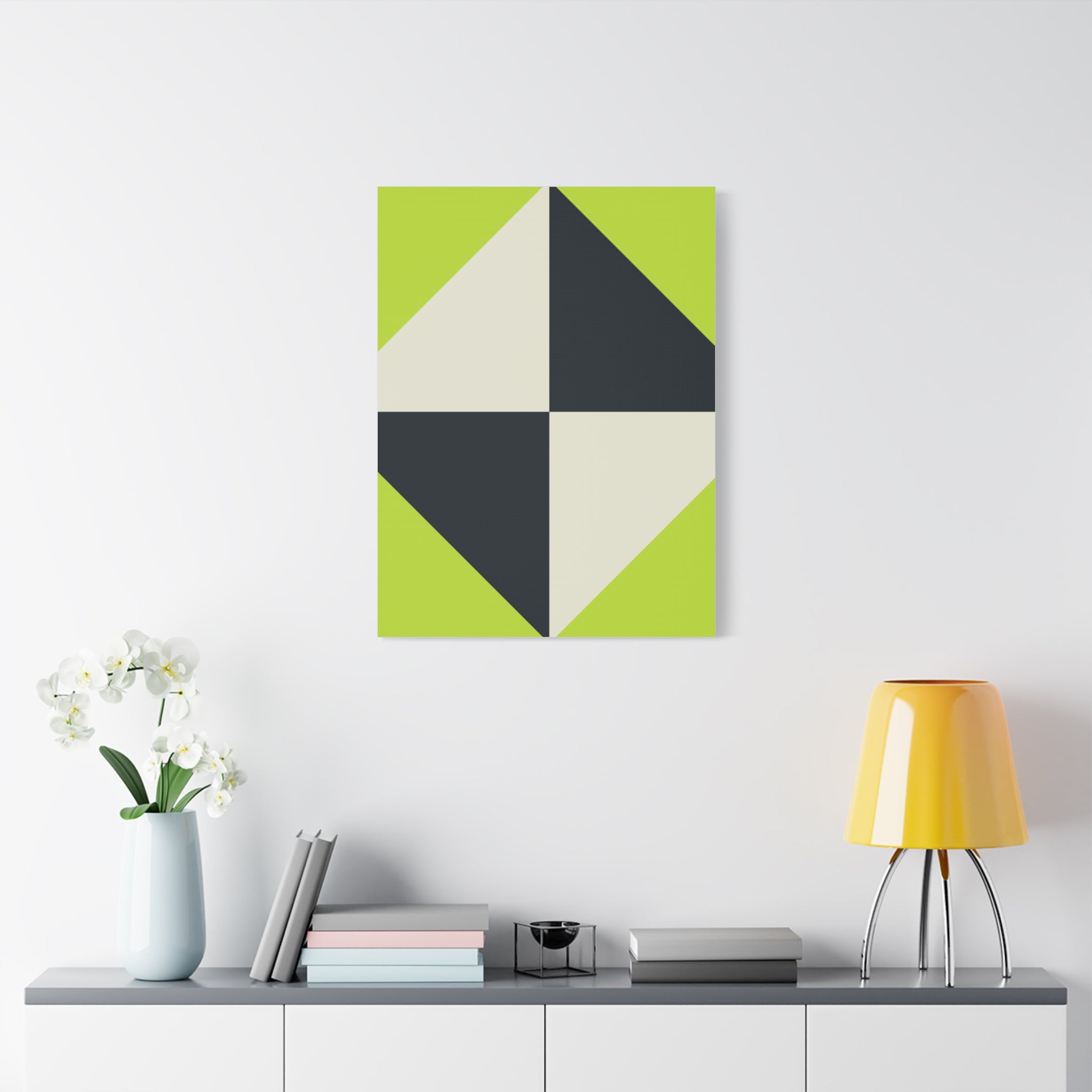 Geometric Teal & Beige Canvas Art