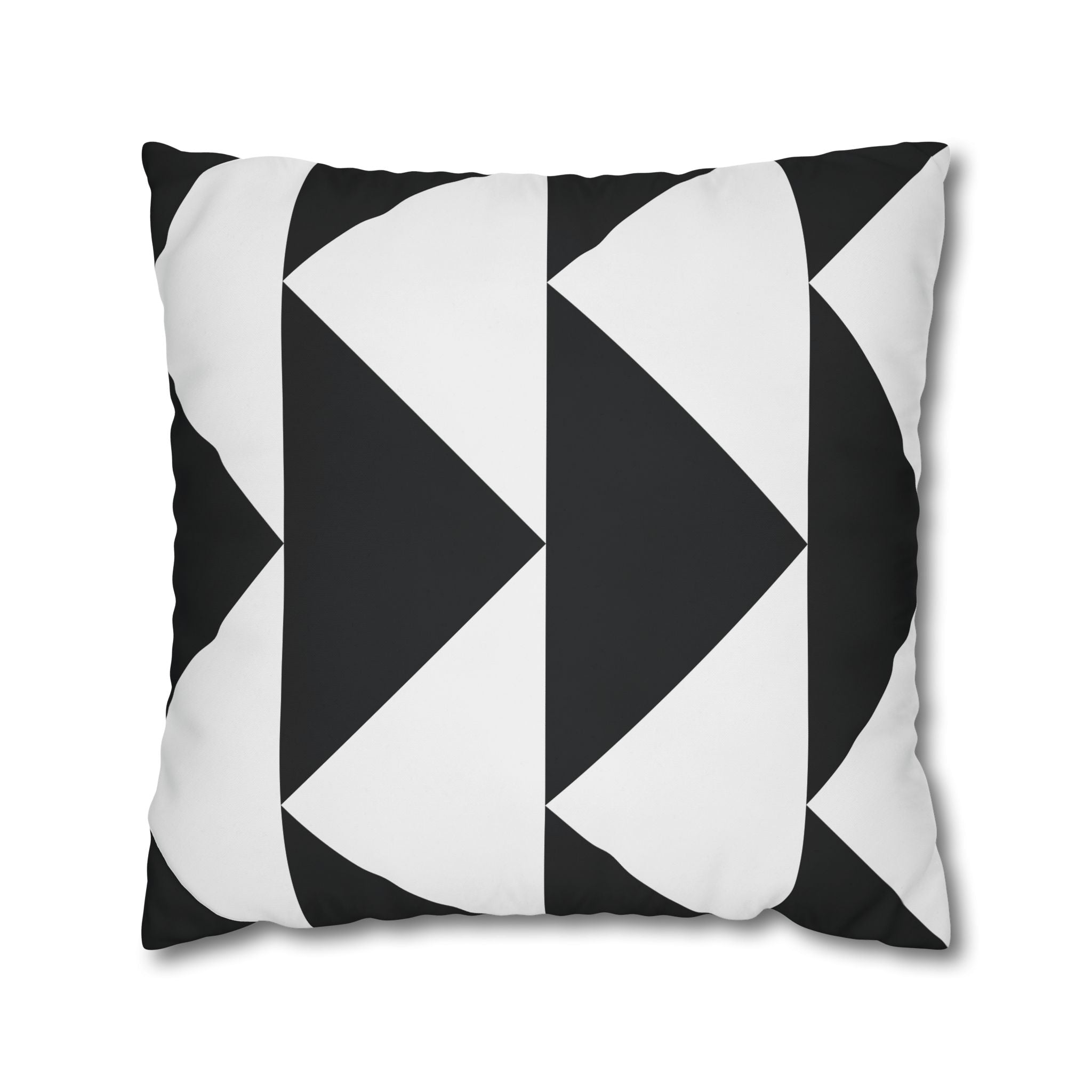 Geometric Triangle Pillowcase - Black & White