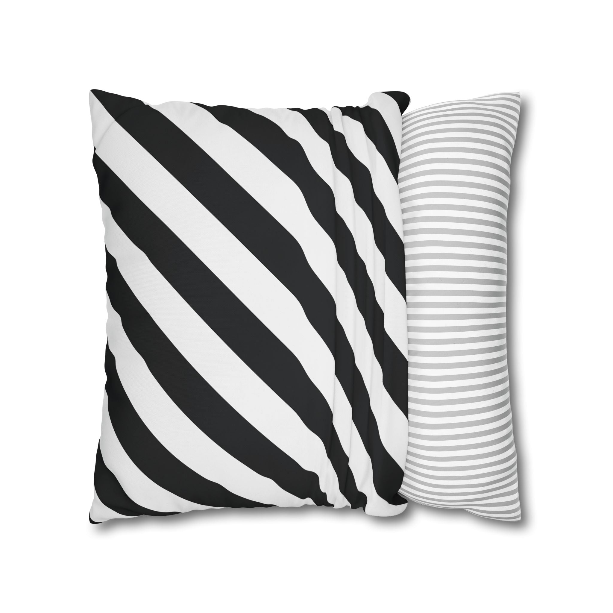 Geometric Stripe Pillowcase - Black & White