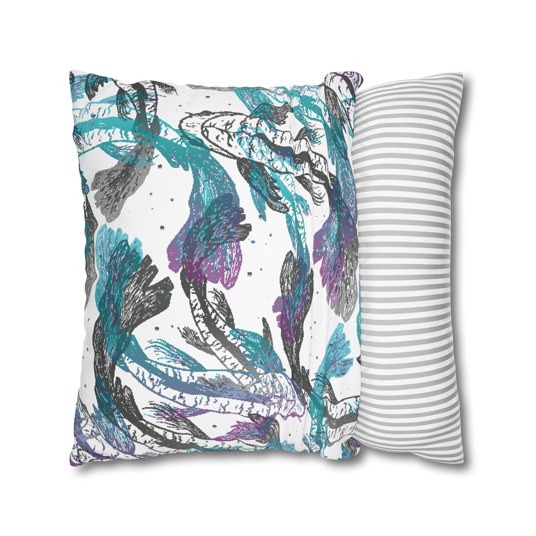 Koi Fish Pillowcase - Teal & Purple