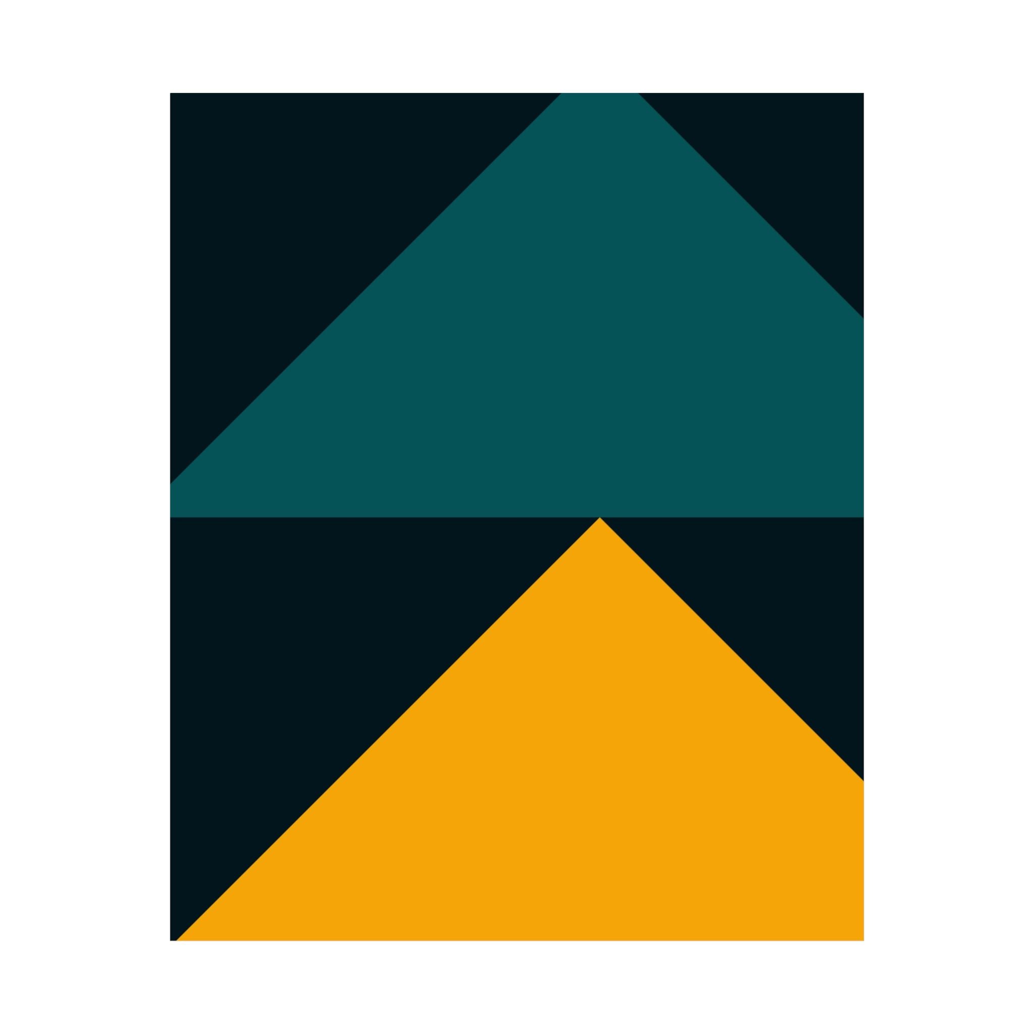 Teal & Gold Geometric Abstract Poster