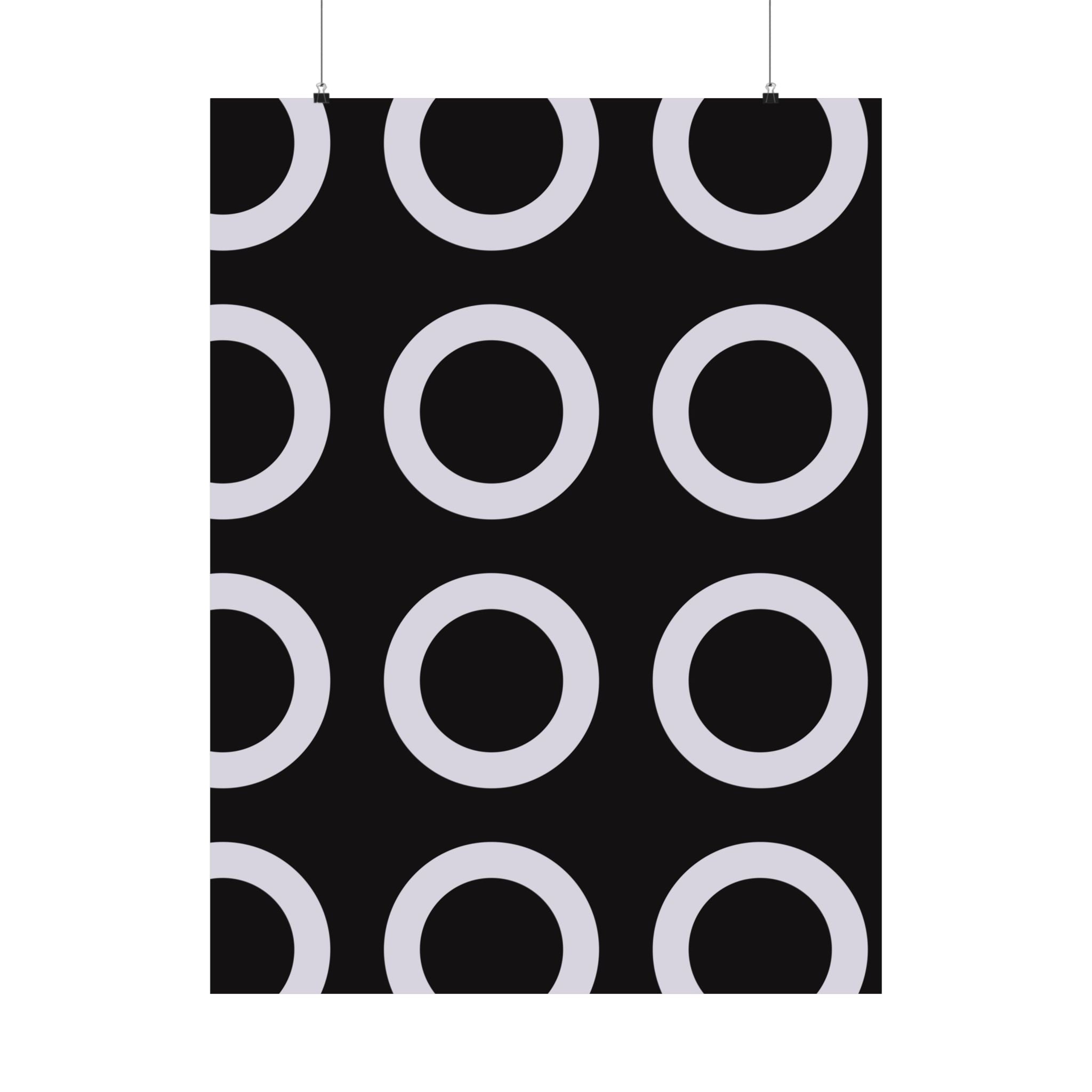 Geometric Circle Art Poster - Gray & Black