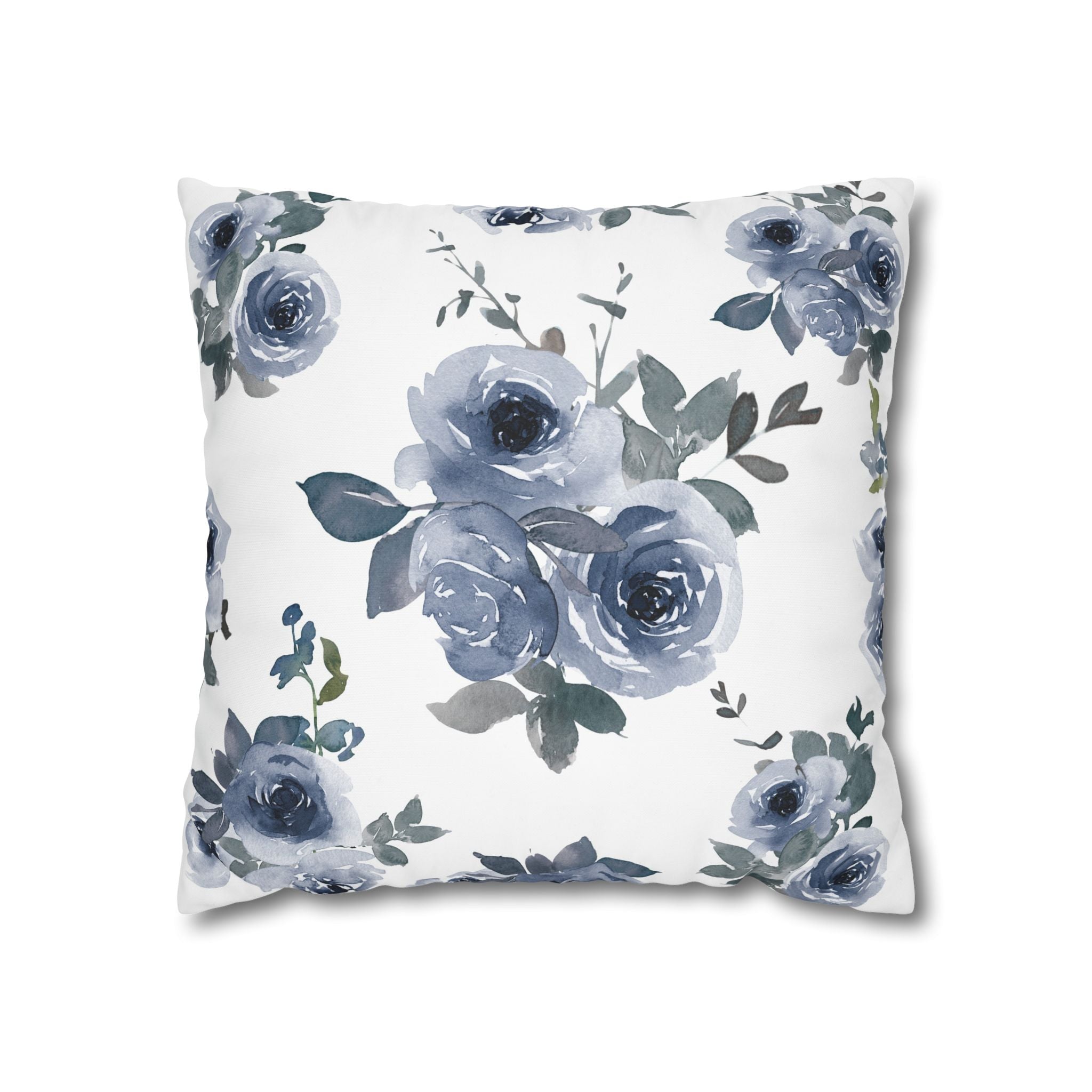 Blue Rose Watercolor Pillowcase