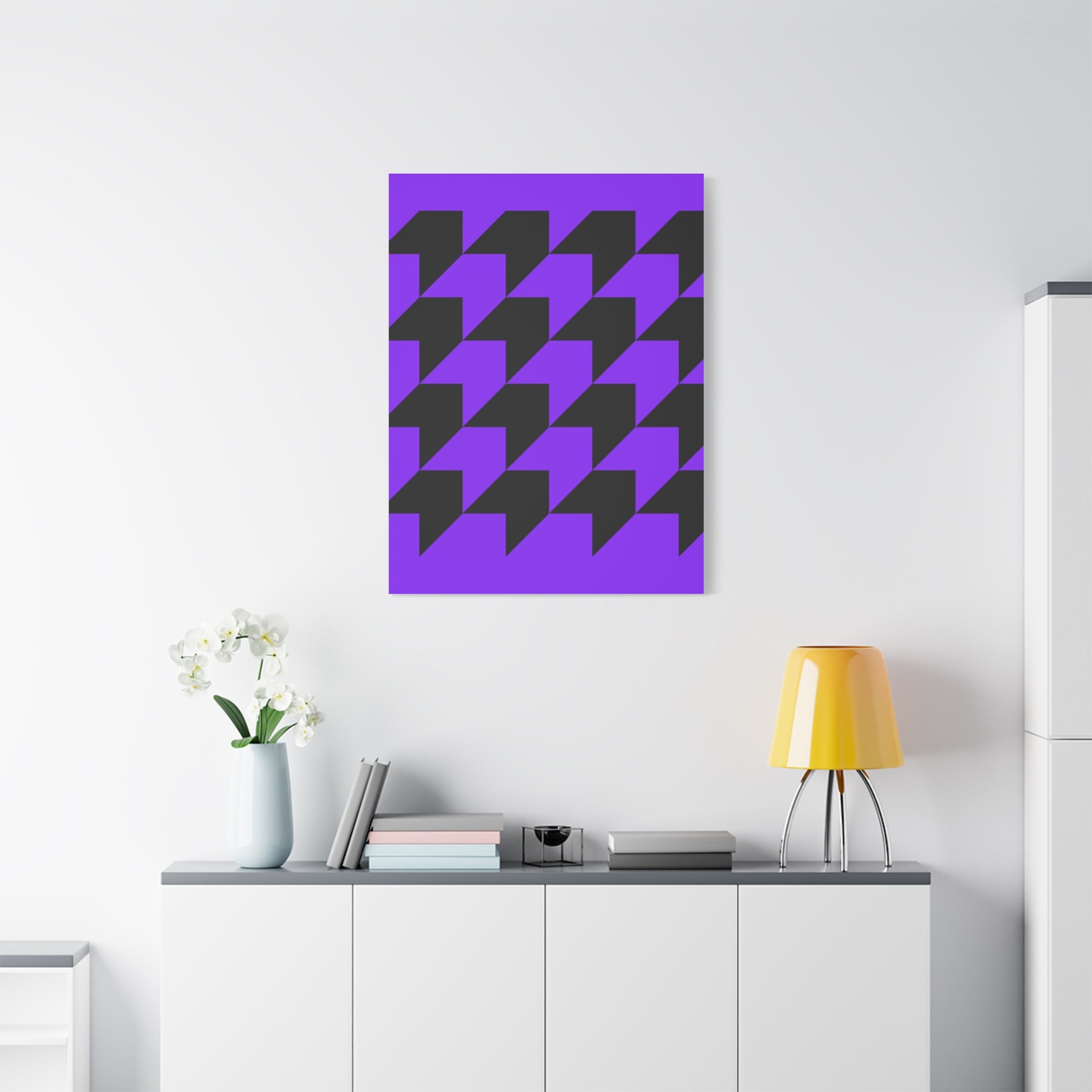 Geometric Purple Arrow Canvas Art