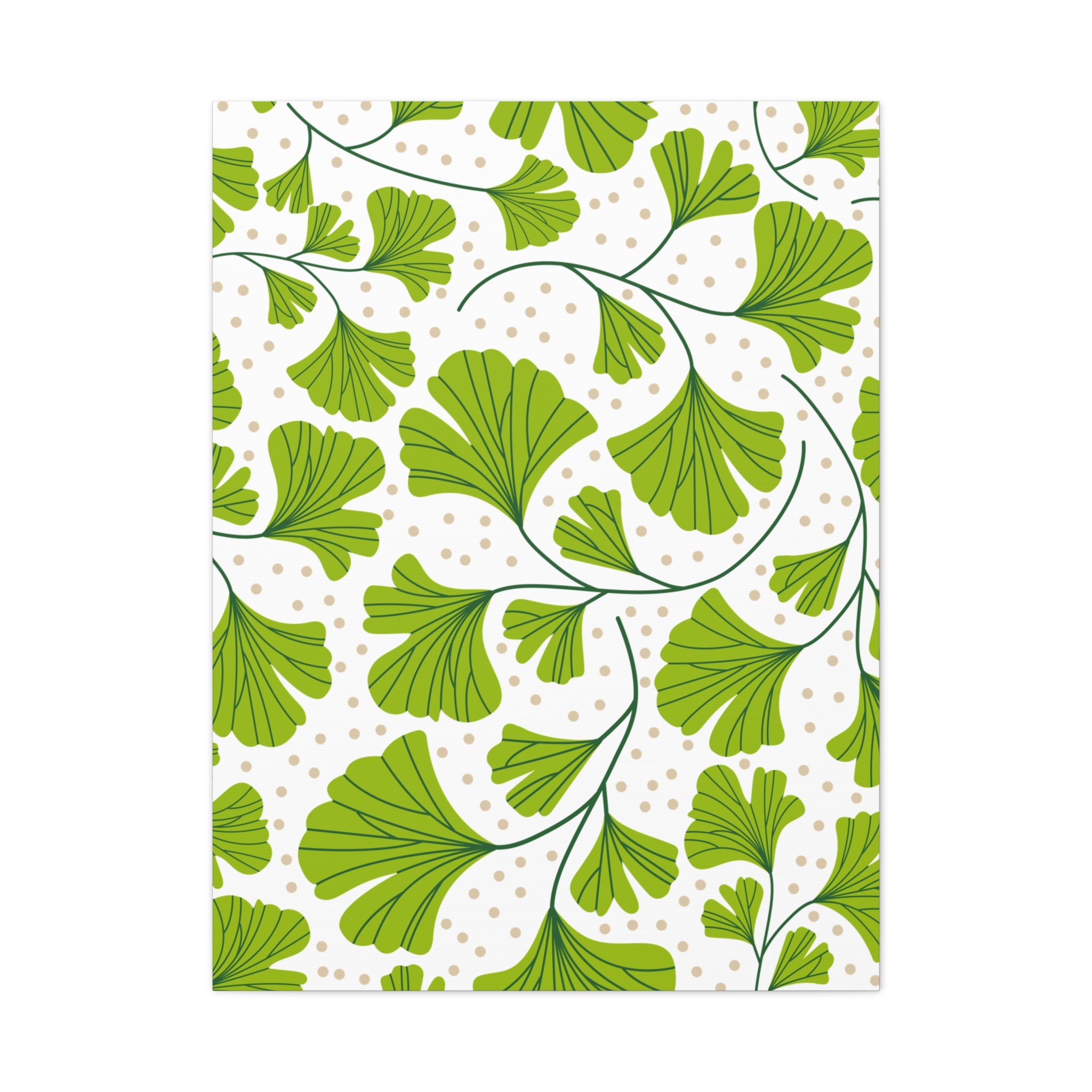 Ginkgo Biloba Leaves Art Deco Canvas