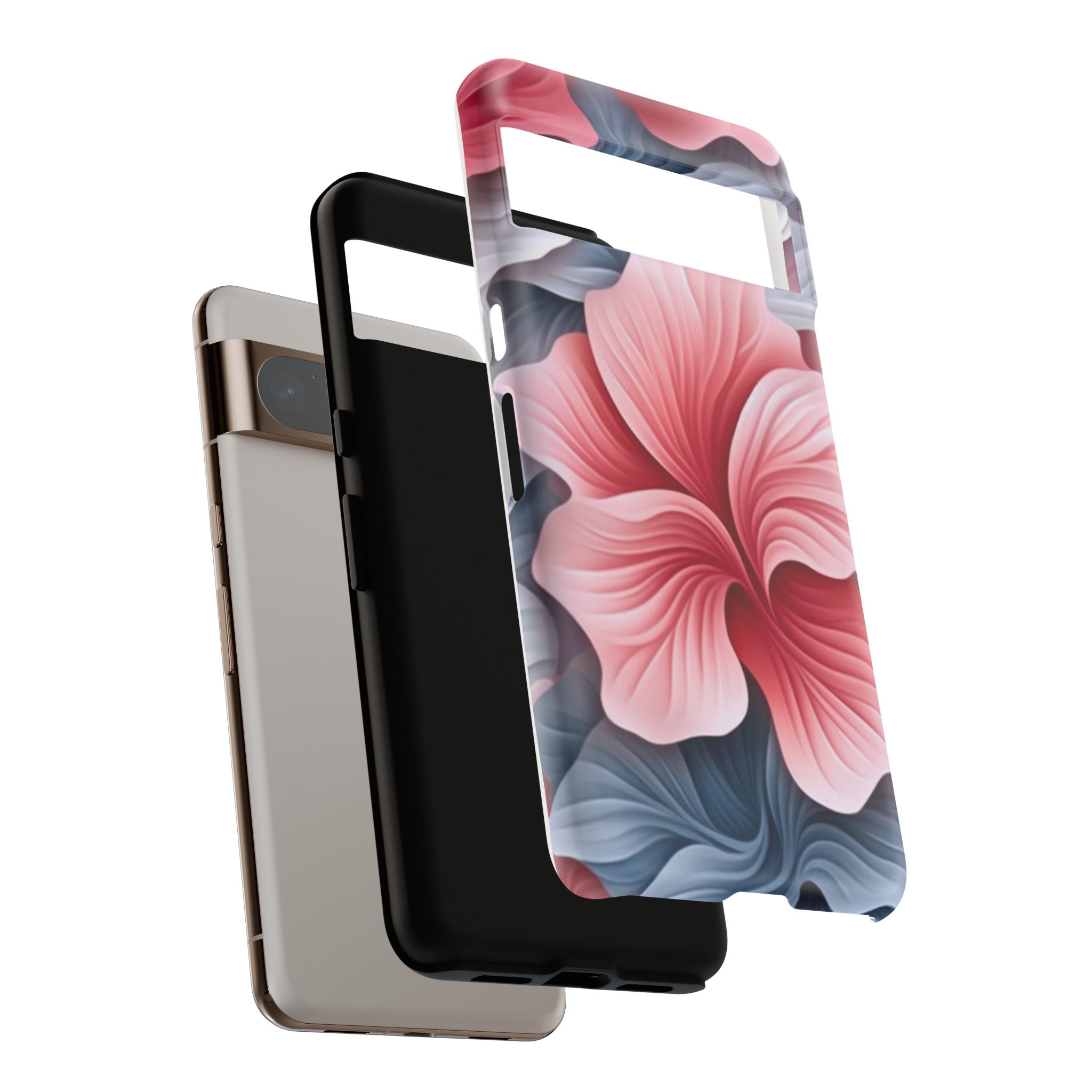 Abstract Floral Google Pixel Case (All Models) - Pink & Grey