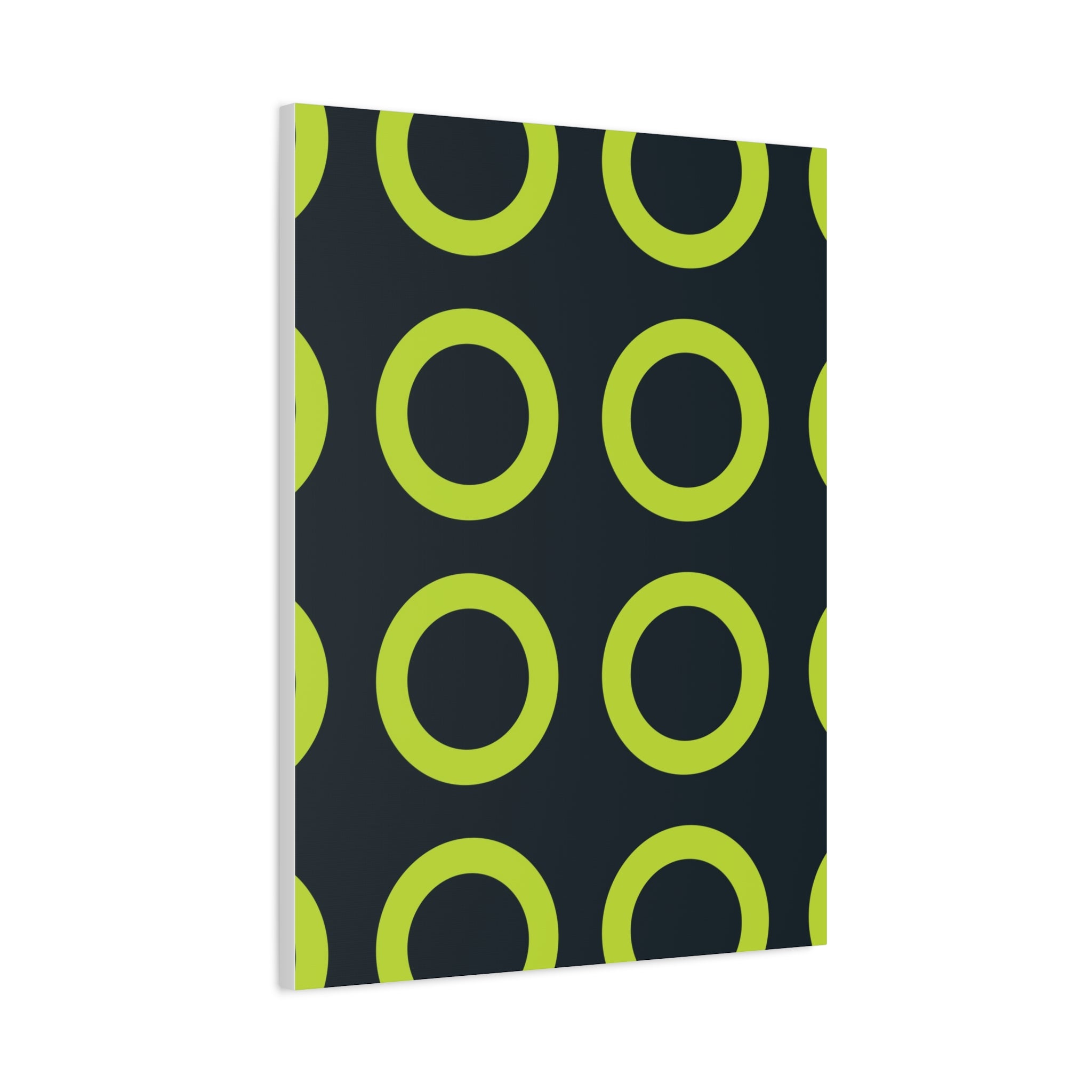 Lime Green Circle Canvas Art - Teal