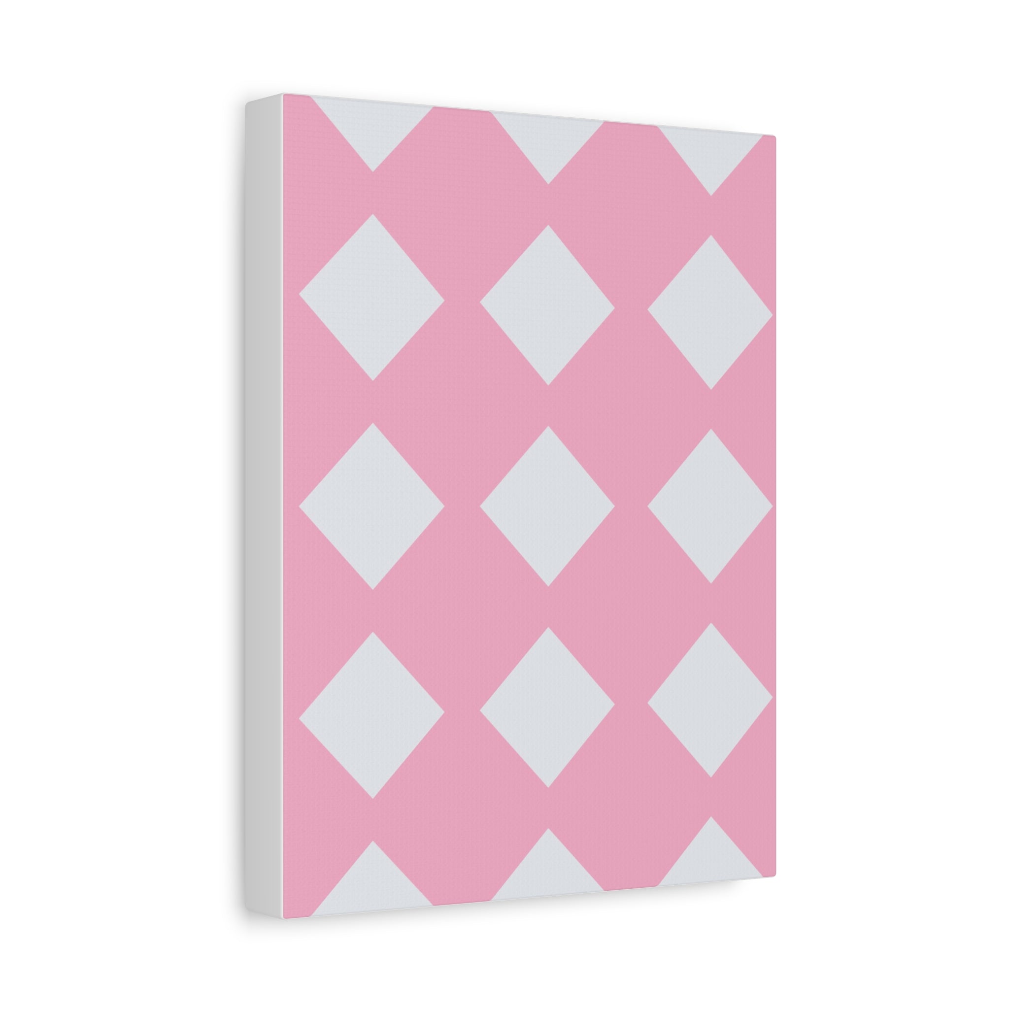 Pink & Grey Diamond Canvas Art Print