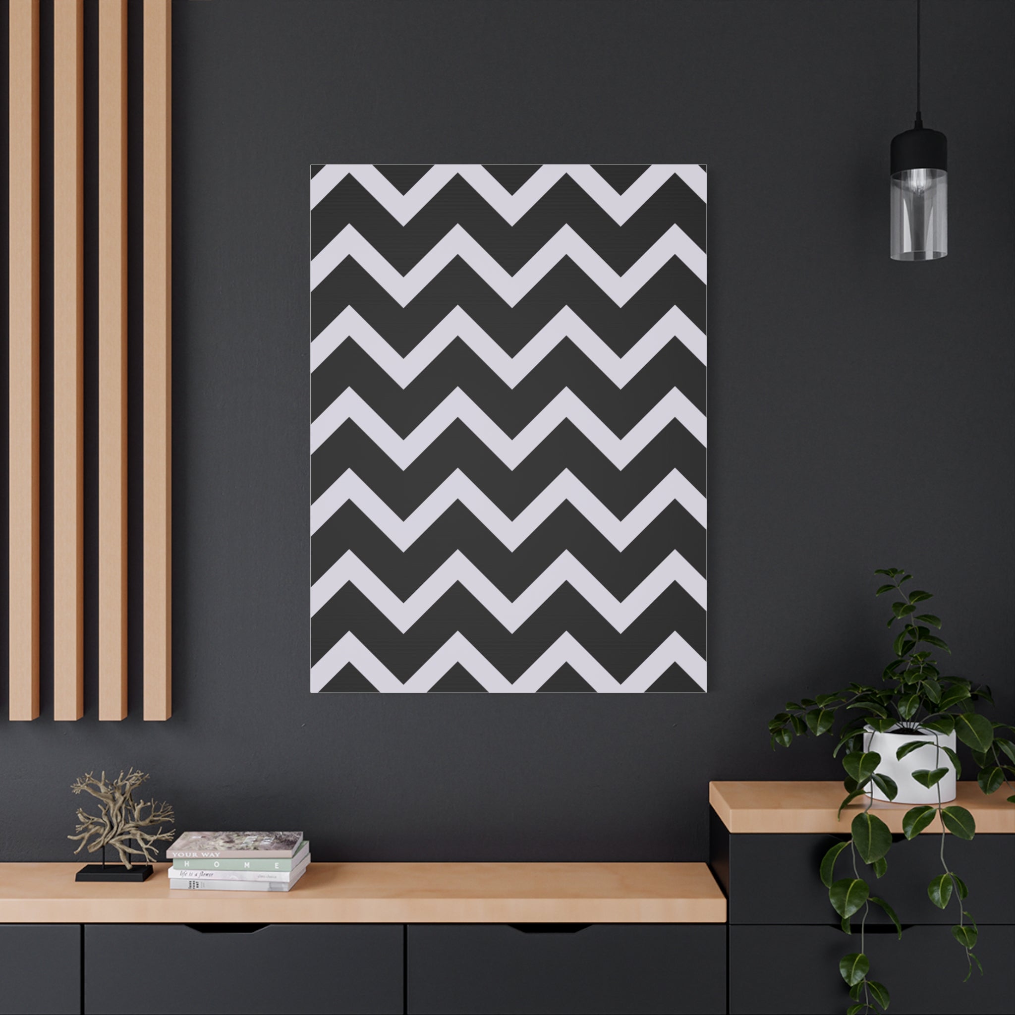 Modern Chevron Zigzag Matte Canvas Art