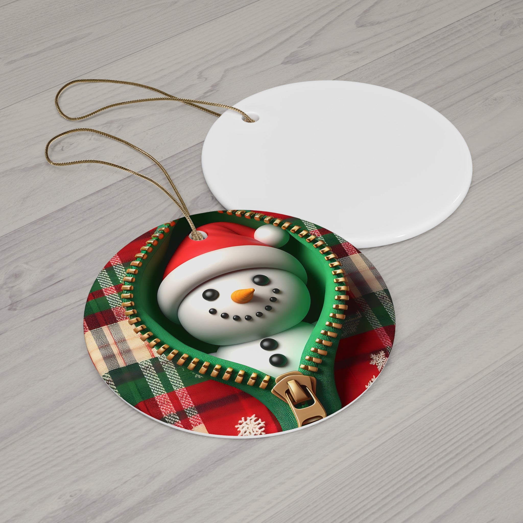 Cozy Snowman Ceramic Ornament