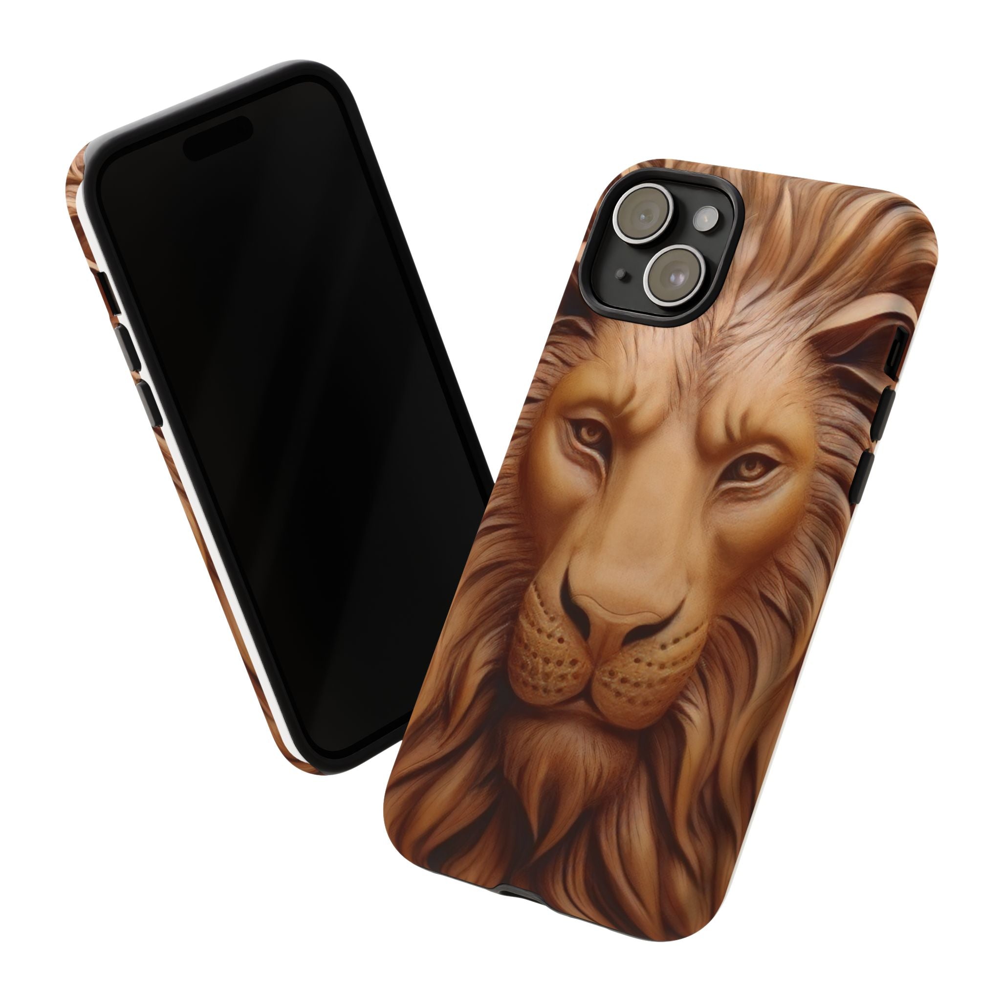 Majestic Lion Head Hexagon Stone iPhone Case