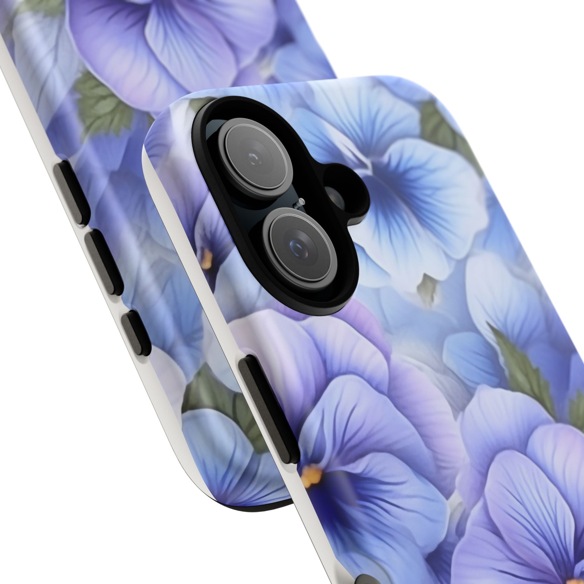 Dreamy Pansy Blue iPhone Case - Hexagon Stone