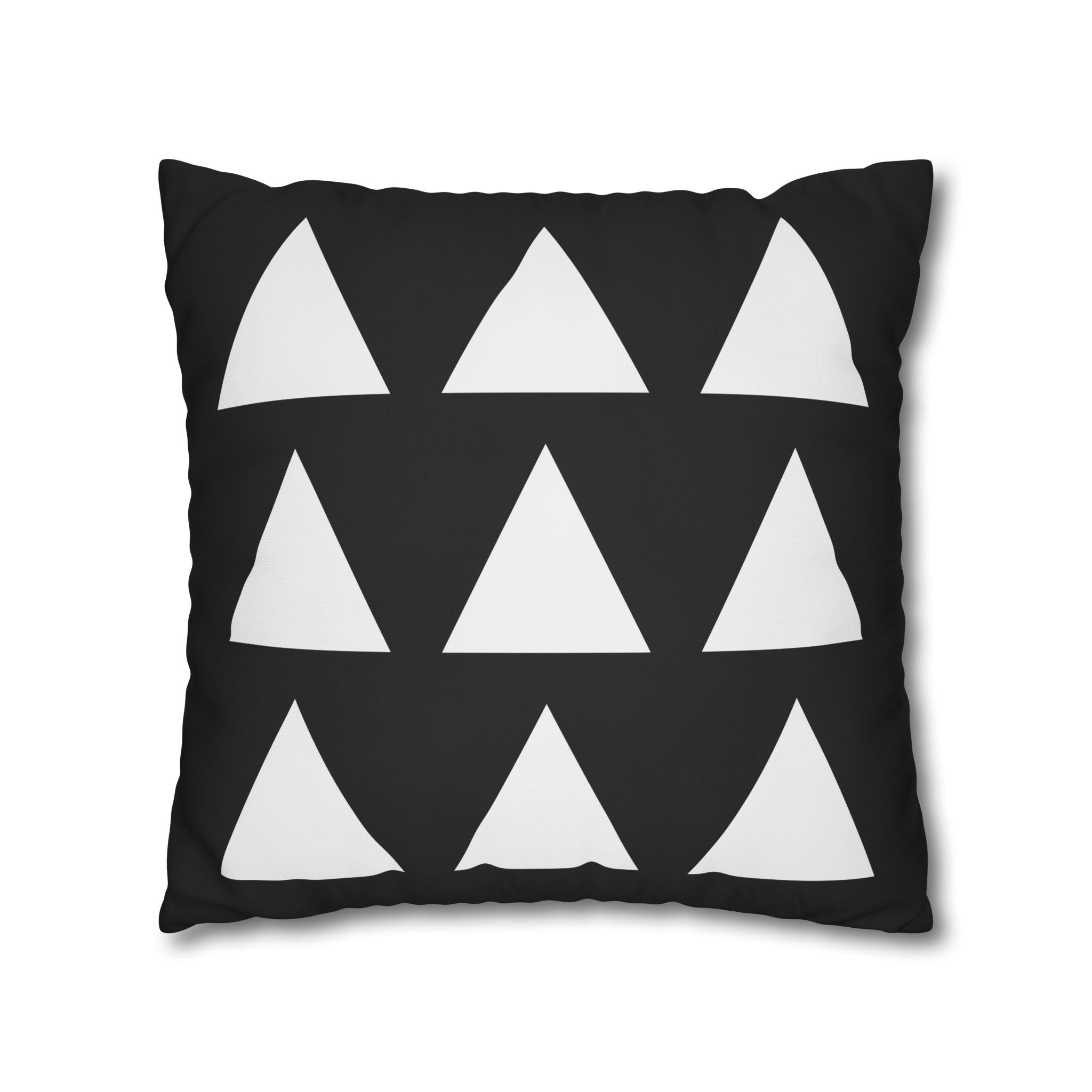 Geometric Triangle Pillowcase - Black & White