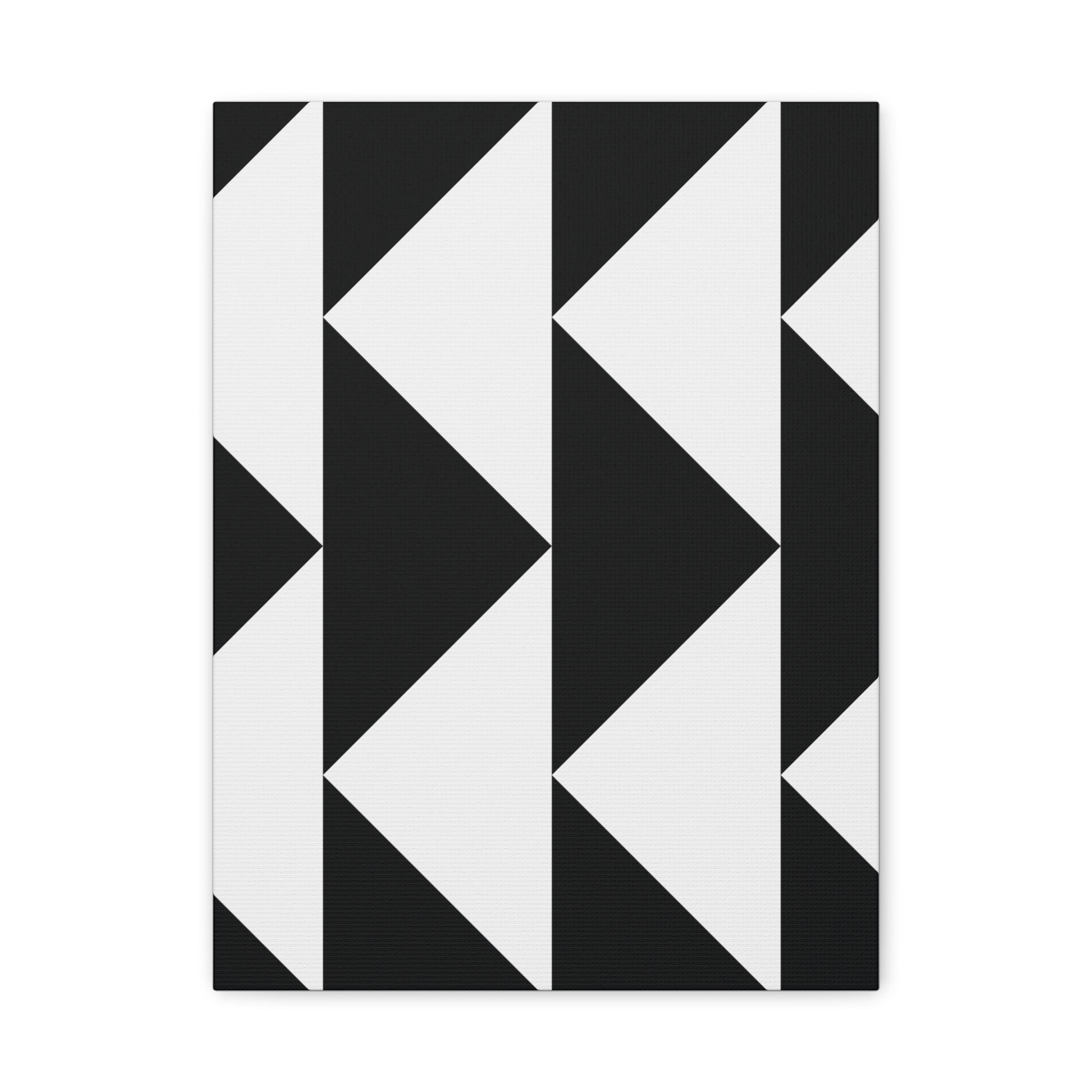 Black & White Triangle Geometric Canvas Art