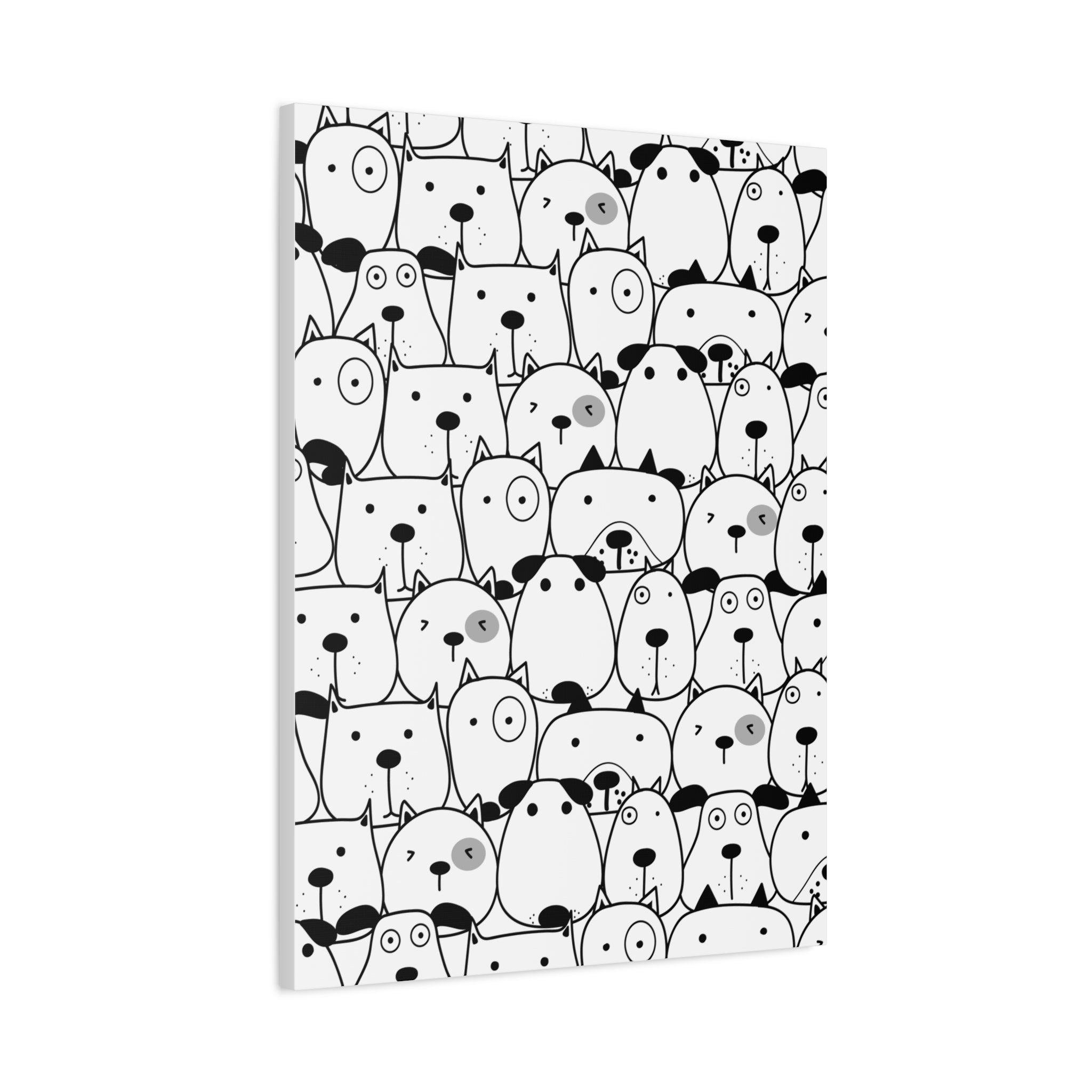 Adorable Puppy Faces Matte Canvas Art