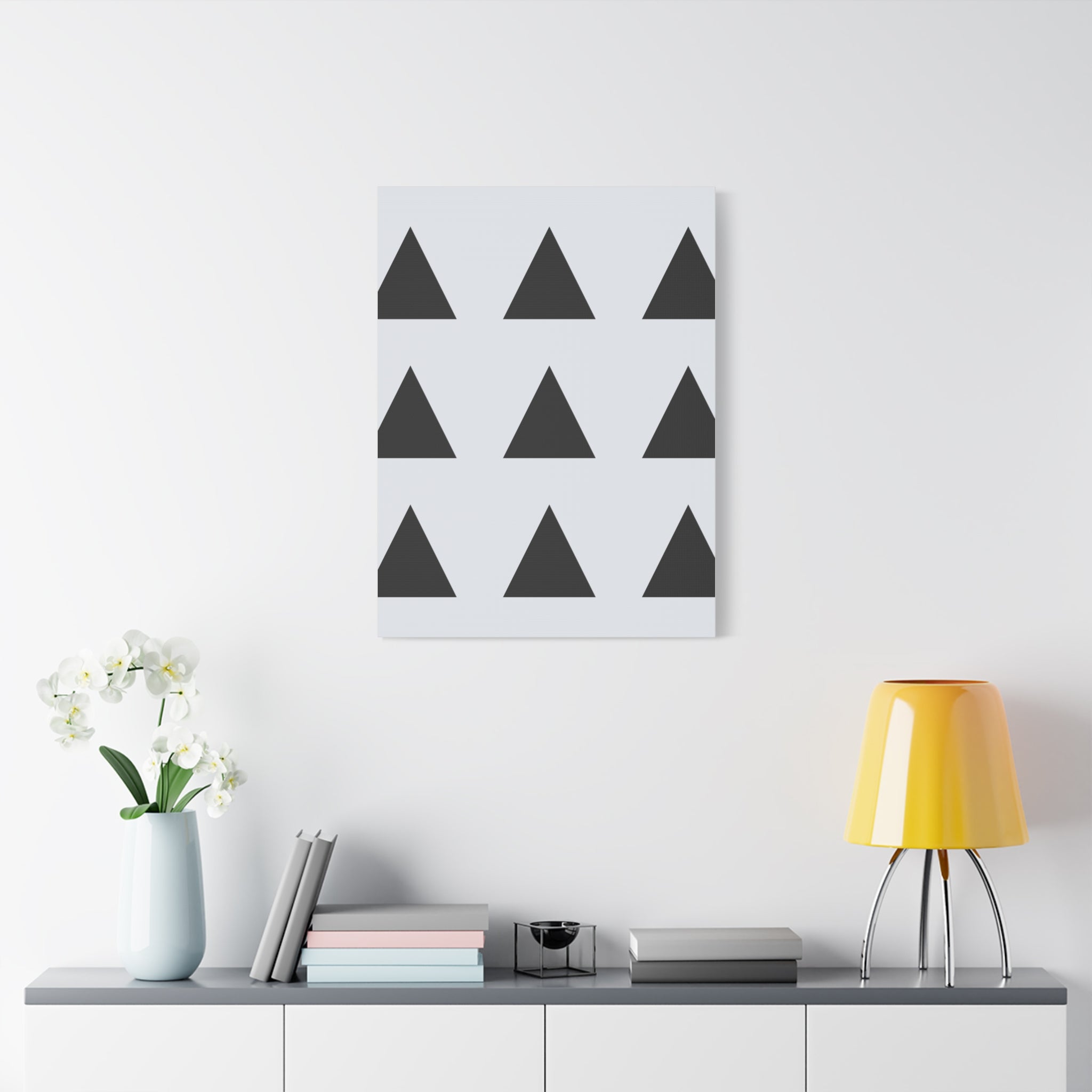 Geometric Black Triangle Canvas Art