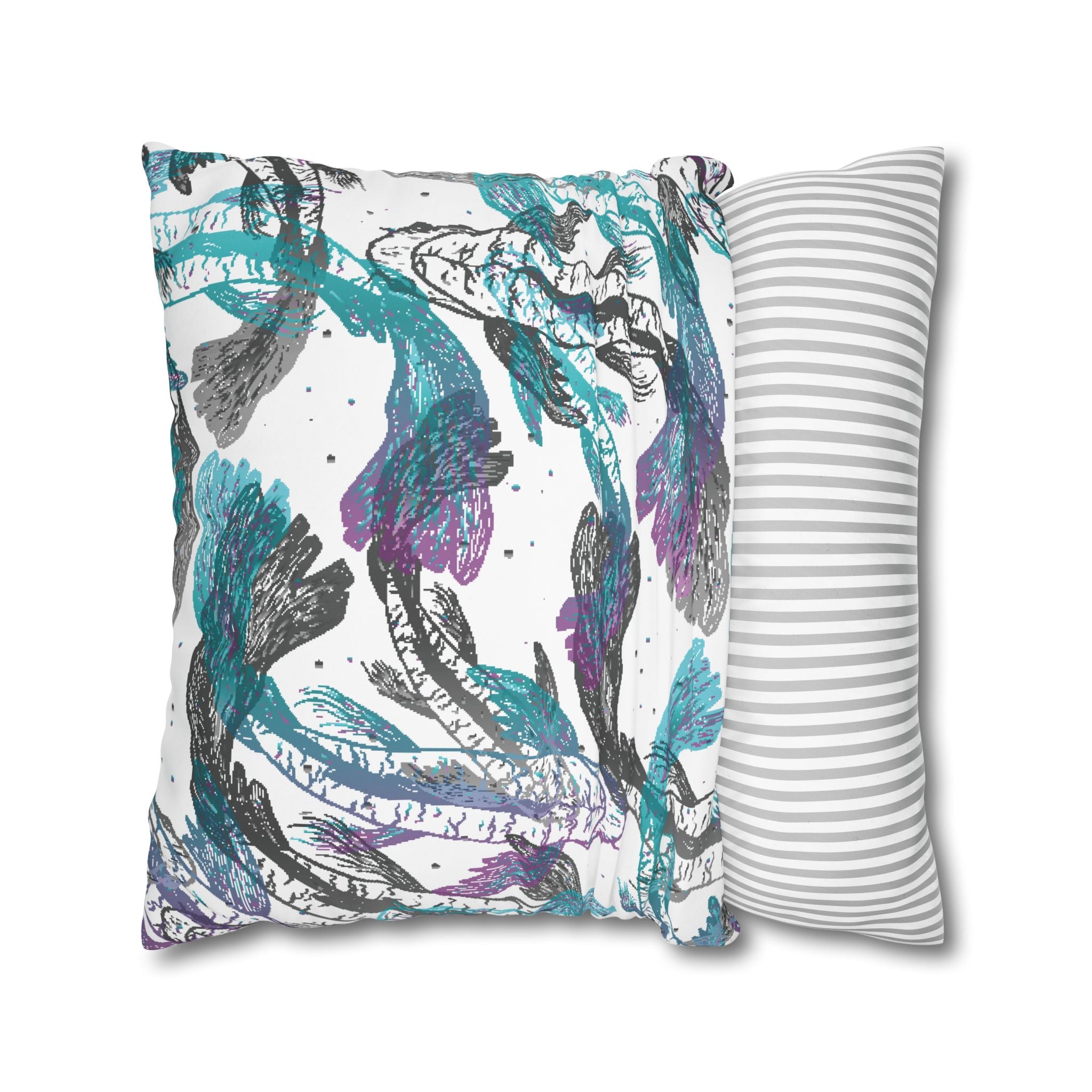 Koi Fish Pillowcase - Teal & Purple