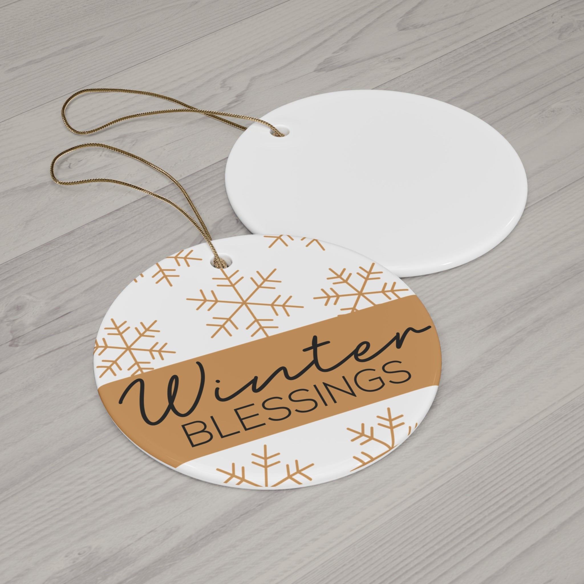 Winter Blessings Ceramic Ornament