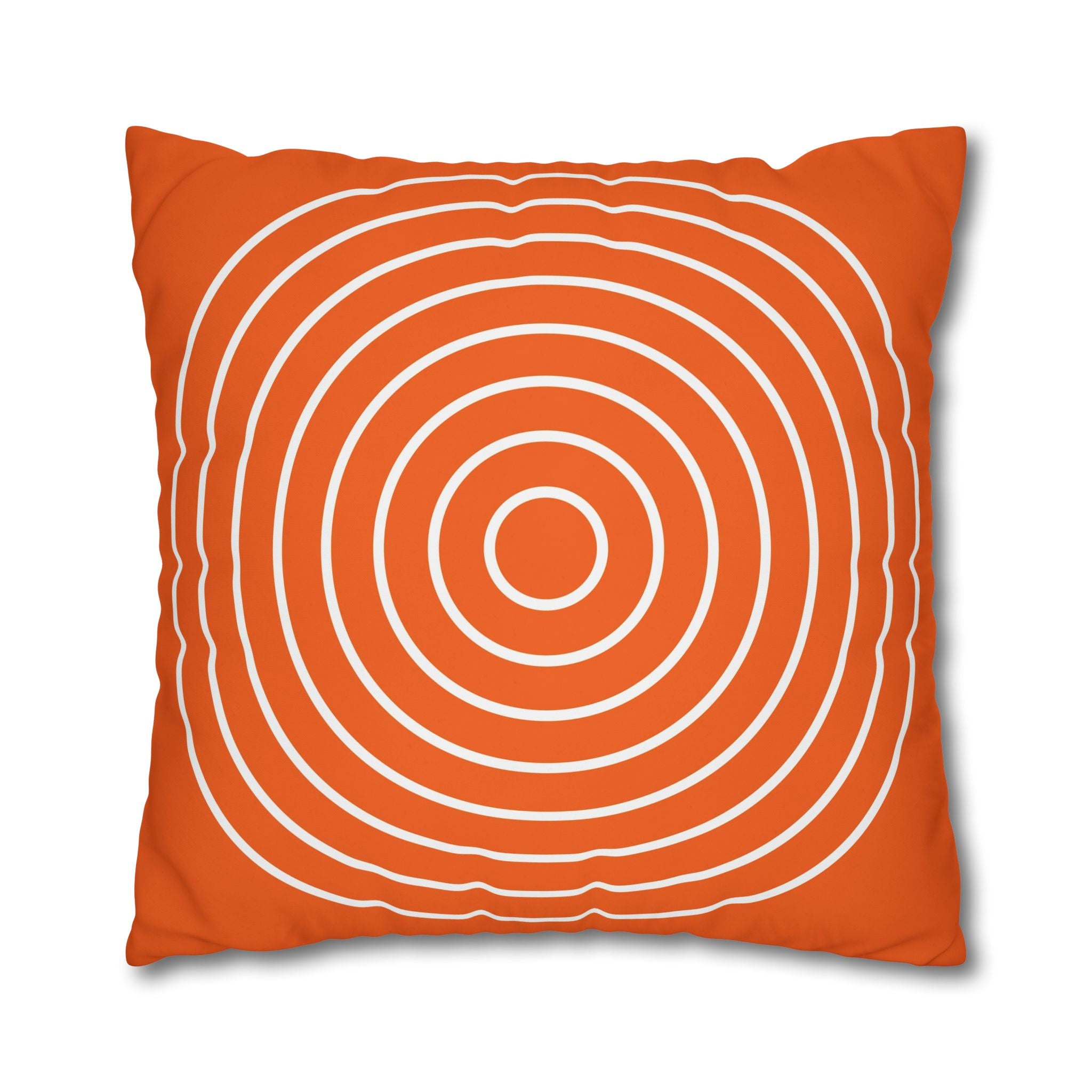 Orange & White Concentric Circles Pillowcase