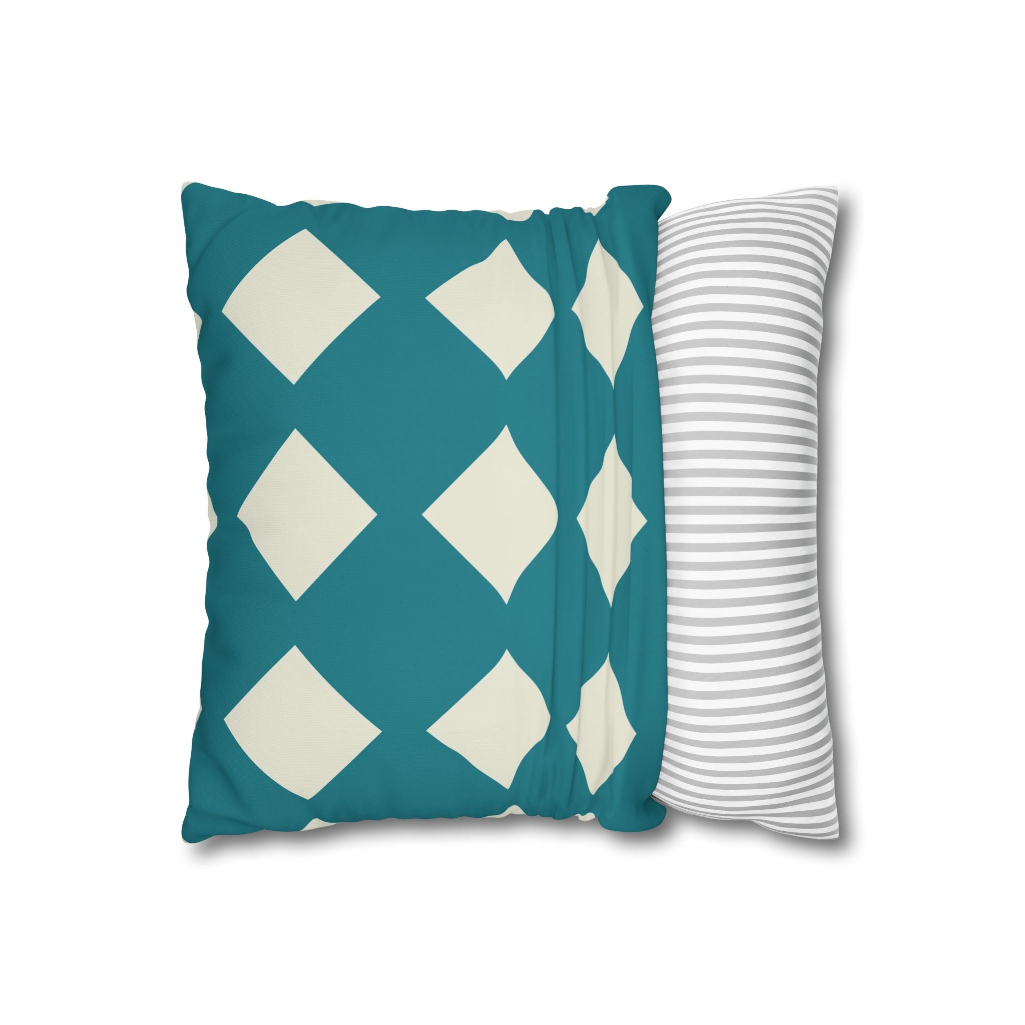 Geometric Teal & Beige Pillowcase