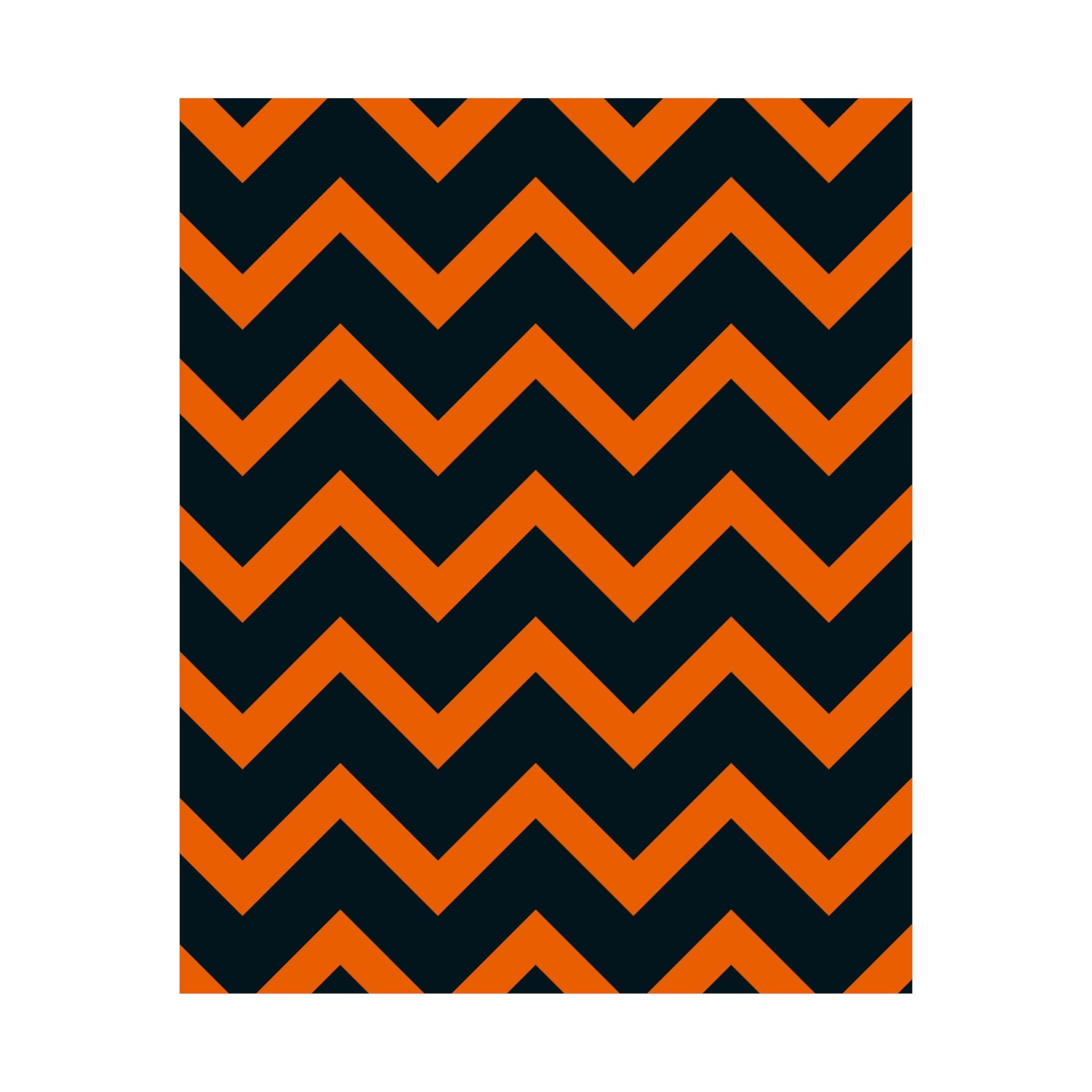 Orange & Blue Chevron Stripe Poster