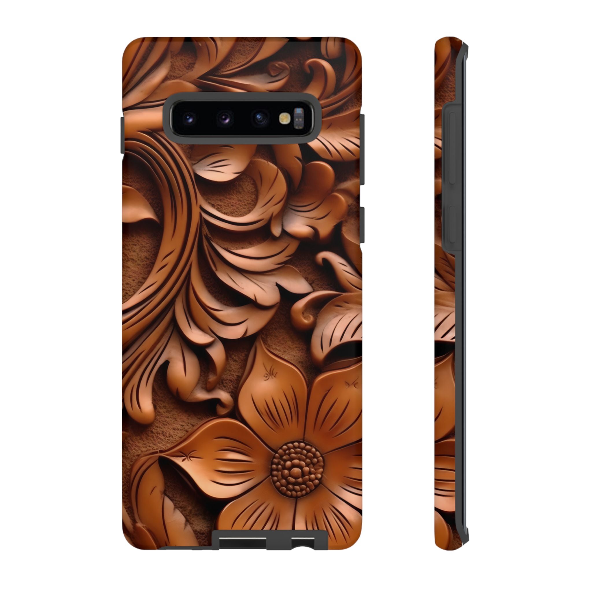 Baroque Floral Wood Samsung Case