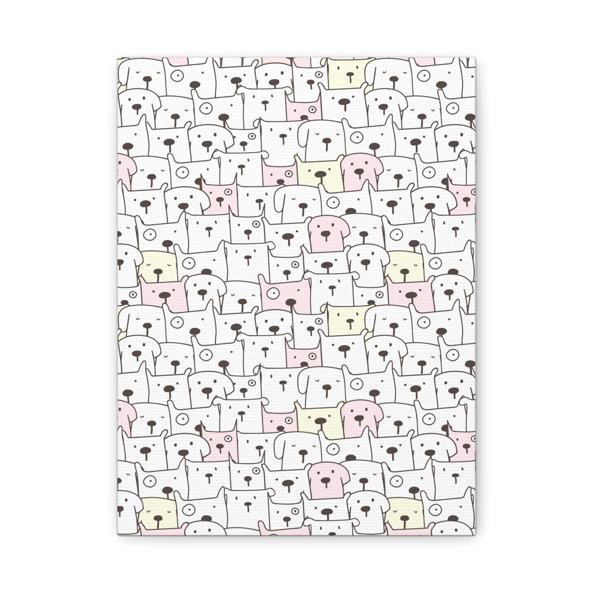 Cute Puppy Canvas Art - Dog Pattern