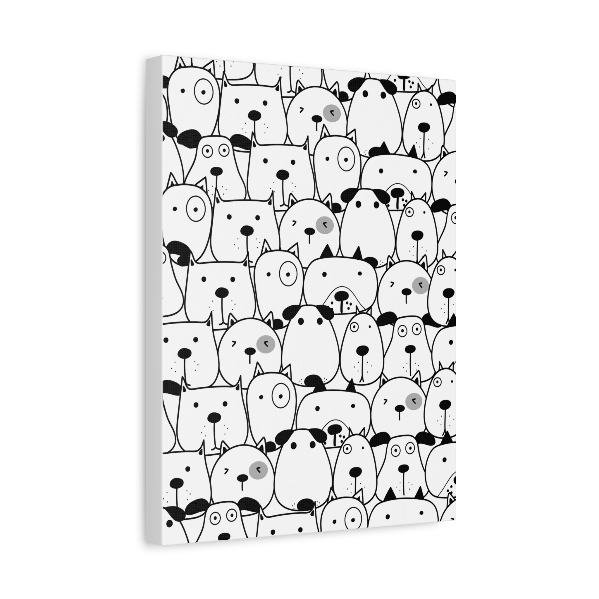 Adorable Puppy Faces Matte Canvas Art